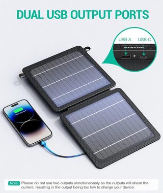 Diyarts Solarmodul, Monokristallin, (Zuverlässige Energieversorgung Solar Charger, Solarpanel mit 24% höherem Wirkungsgrad), tragbarem Design und vielseitiger Aufladung für unterwegs