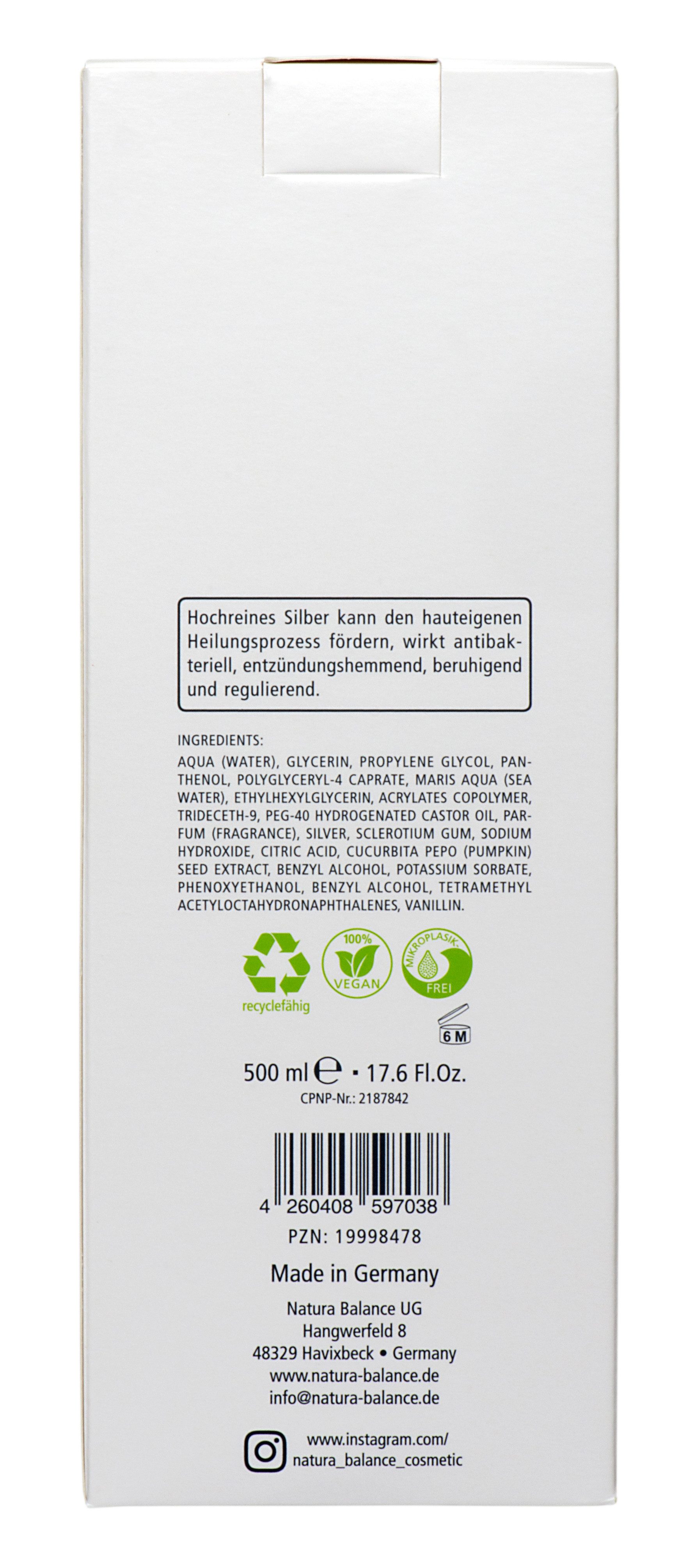 Natura Balance Gesichts- und Körperspray 500ml Microsilber Gesicht Körper Spray Silber Mikrosilber Silberspray