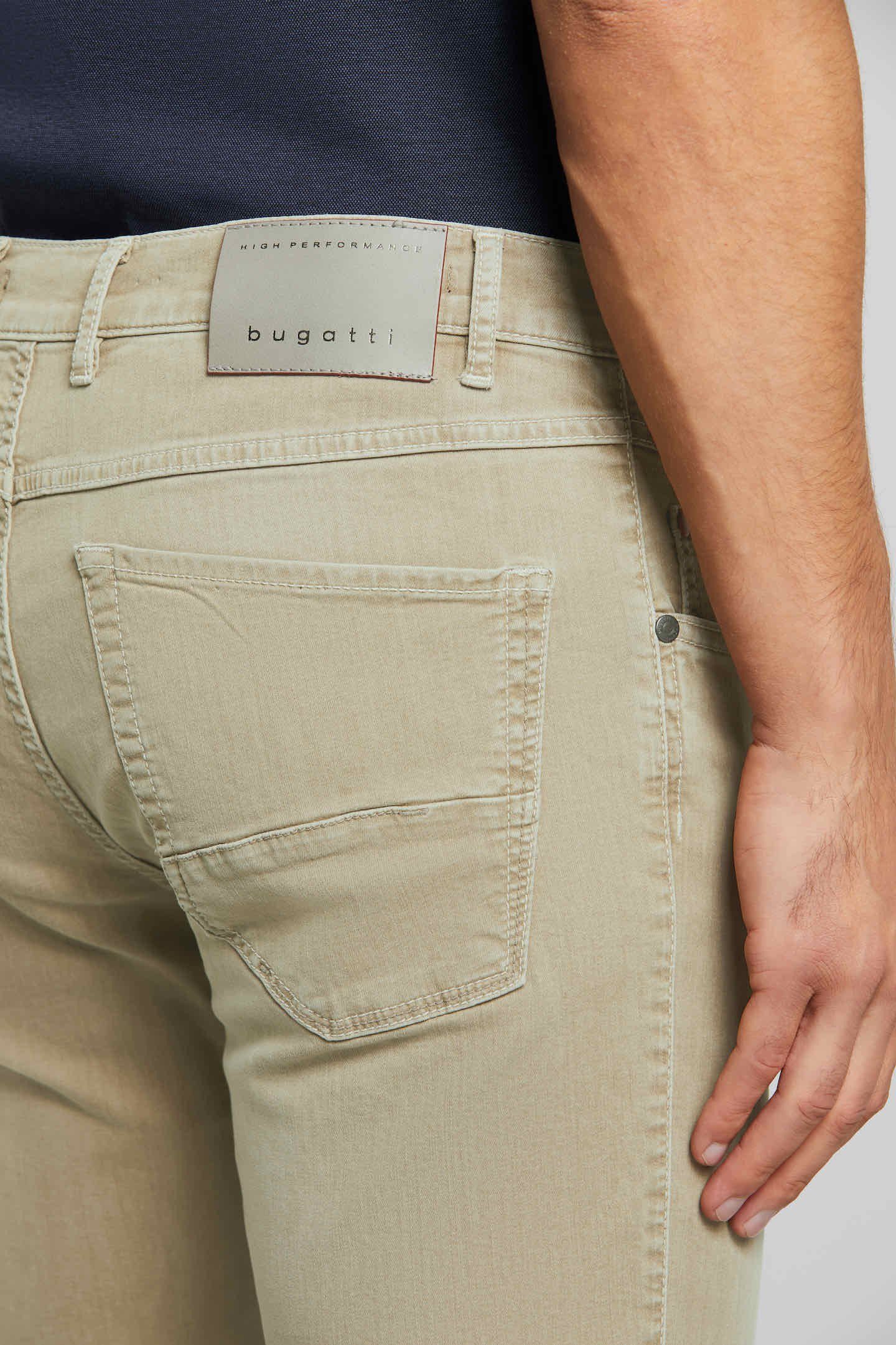 5-Pocket-Jeans beige Used-Waschung mit bugatti