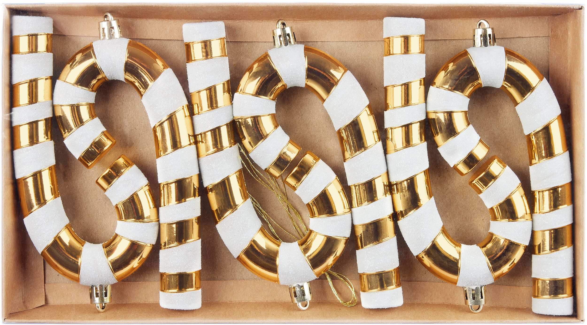 BRUBAKER Christbaumschmuck Baumschmuck Zuckerstangen - 6x Weihnachtsbaumschmuck zum Hängen (6-tlg), 14 cm Glitzer Weihnachtsdeko Anhänger aus bruchsicheren Kuns – Bild 5 von 5
