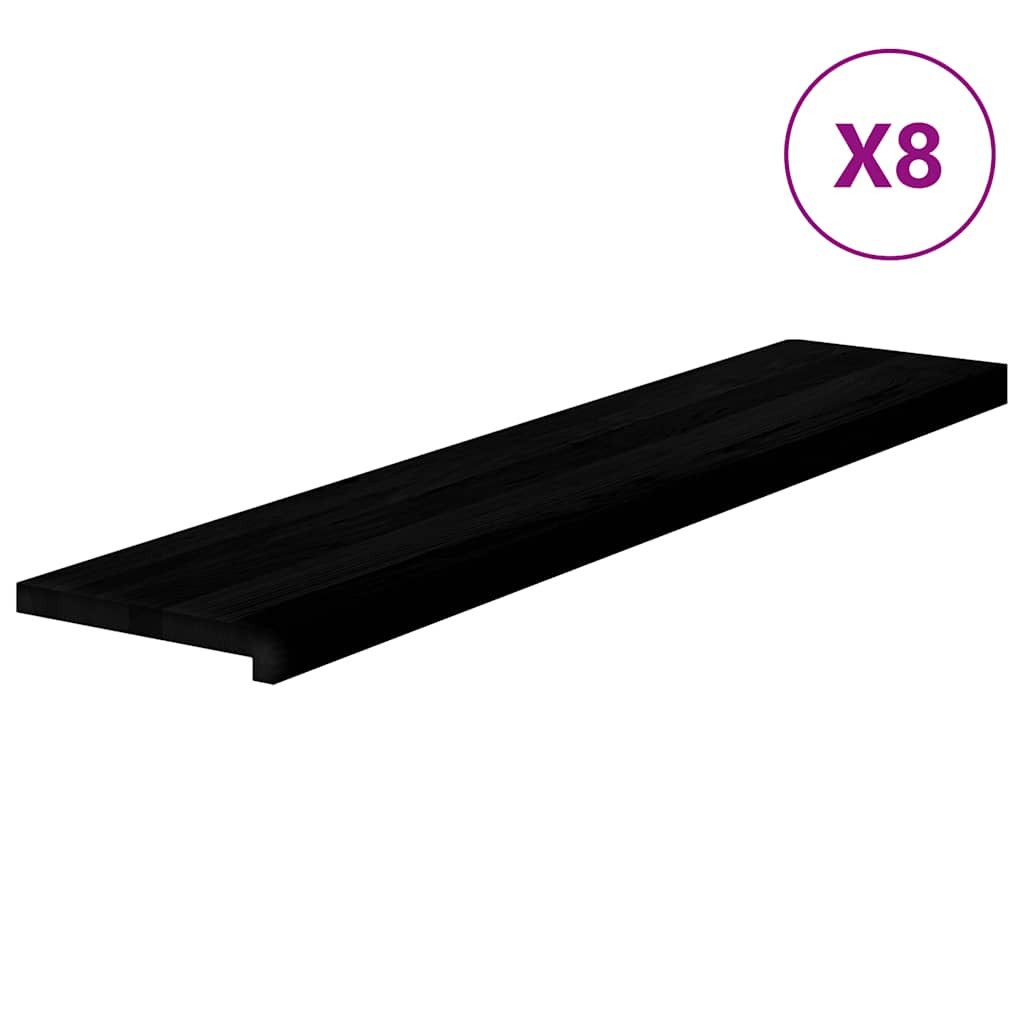 Stufenmatte Treppenstufen 8 Stk Dunkelbraun 120x25x2 cm Massivholz Eiche