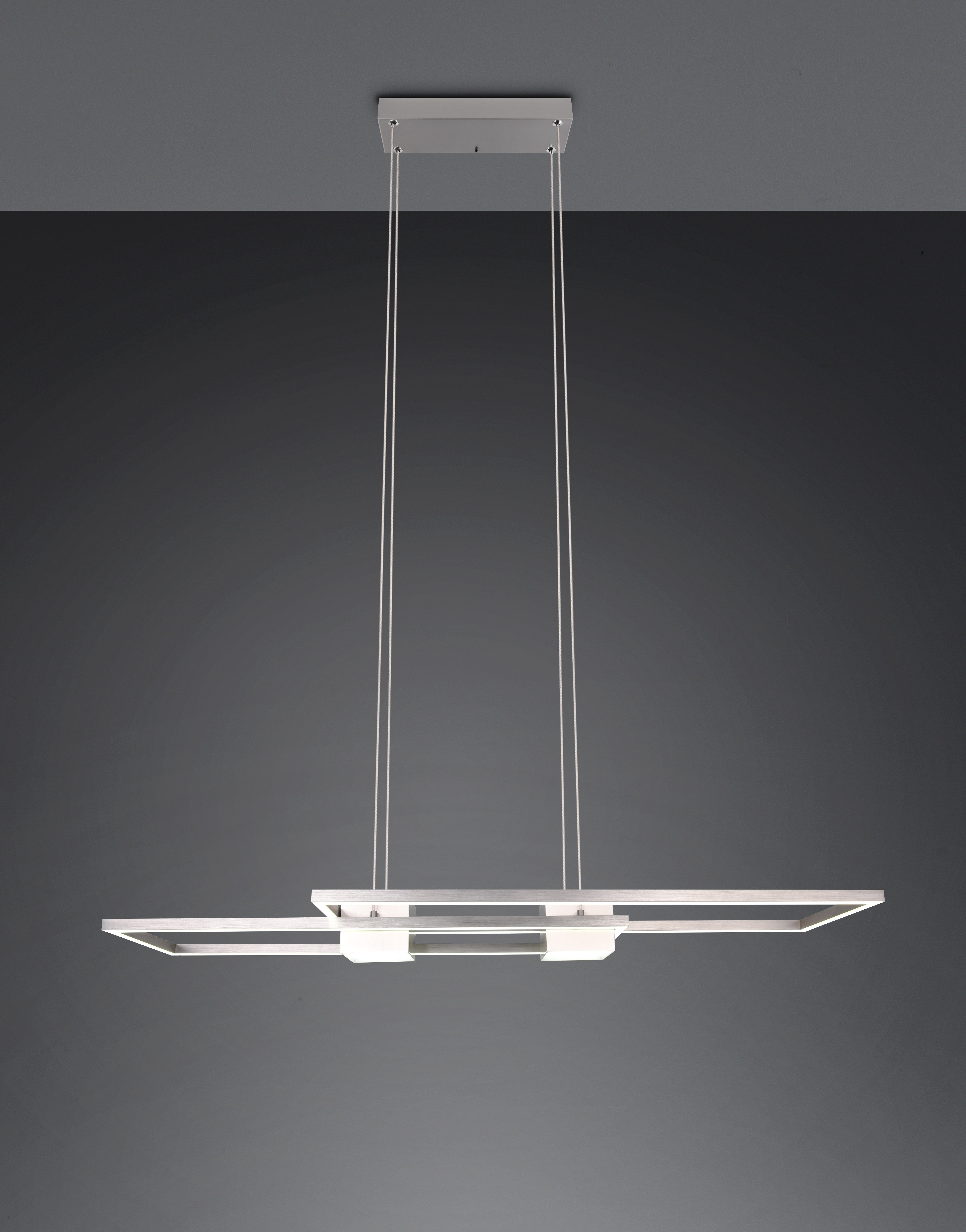 TRIO Leuchten LED Pendelleuchte ALBANY, LED Hängelampe Wohnzimmer mit Fernbedienung, dimmbar, CCT, Dimmfunktion, LED fest integriert, warmweiß - kaltweiß, Lichtfarbe einstellbar, Memoryfunktion, Nachtlicht, up-and-down Licht