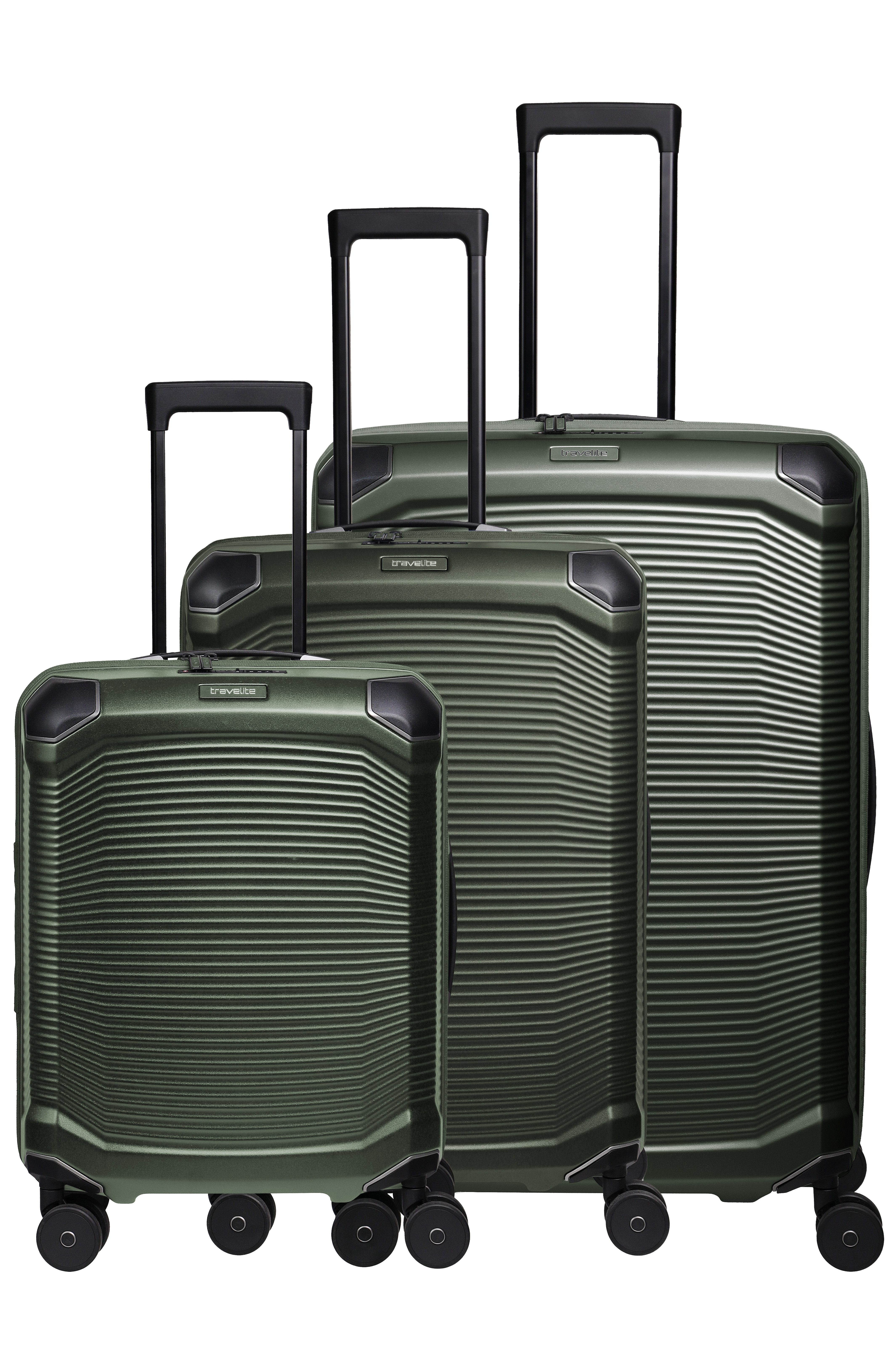 travelite Trolleyset MILLENNIUM 3-teilig Reisekoffer Hartschale, 4 Rollen, (Set), aus leichtem Polycarbonat mit stabiler Bauweise und Innenaufteilung