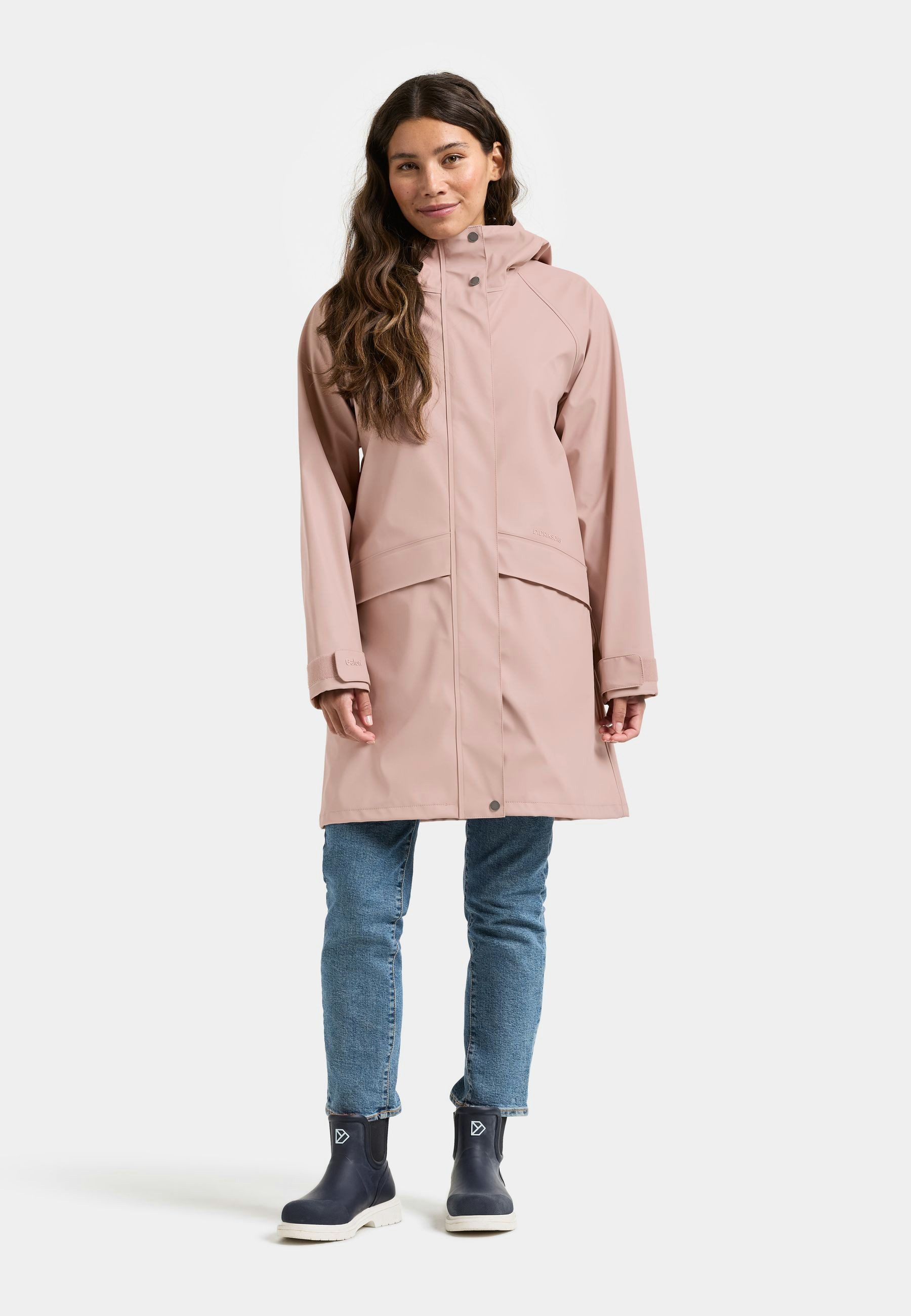 Didriksons Regenmantel Damen Regenjacke Wasserdicht ELLY mit Kapuze mit Taschen