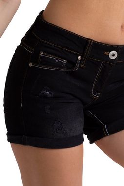 BlauerHafen Jeansbermudas Damen Jeans Shorts Destroyed Bermuda Stretch Boyfriend Hotpants
