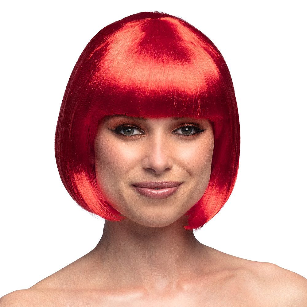 Boland Kostüm-Perücke Perücke Cabaret rot – Kurzhaar Bob mit Pony für Damen, Karneval, Kurzhaar Bob mit modernem Pony für Damen
