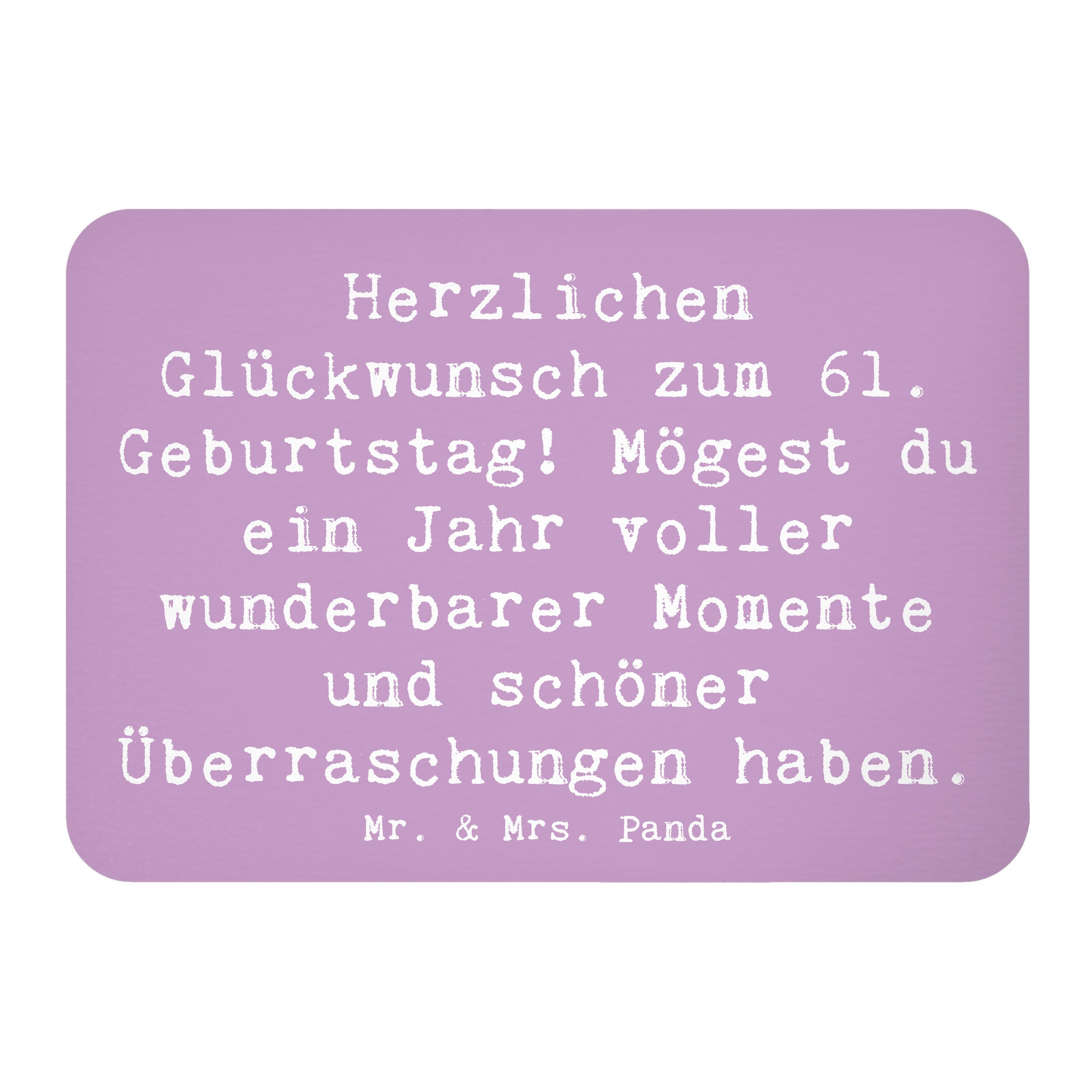 Magnet Spruch 61. Geburtstag Glückwünsche - Lavendeltraum - Geschenk, Liebe