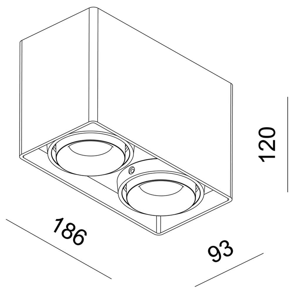 warmweiss, II in, Druckguss Deckenspot, Mona Nein, Deckenstrahler, Angabe, Aluminium Deckenspot click-licht Deckenaufbauleuchte enthalten: Aufbaustrahler Weiß Dekorative keine aus Leuchtmittel