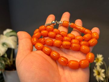 TesbihBid Kettenanhänger Orange Osmanli (Prayerbeads Bakalite faturan Gebetskette, Sandalous 33Tlg, Tesbih Misbaha islam Amber Subha Tasbih)