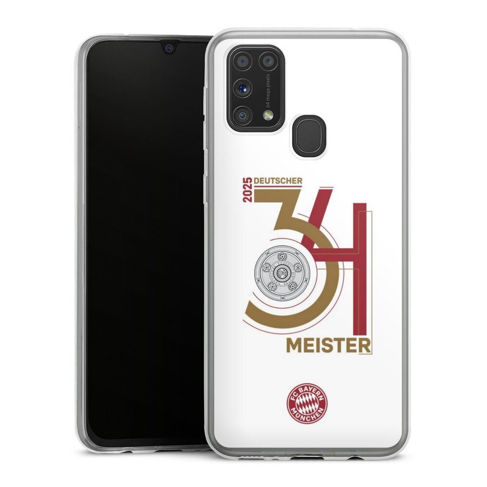 DeinDesign Handyhülle FC Bayern München Meister Offizielles Lizenzprodukt, Samsung Galaxy M31 Slim Case Silikon Hülle Ultra Dünn Schutzhülle