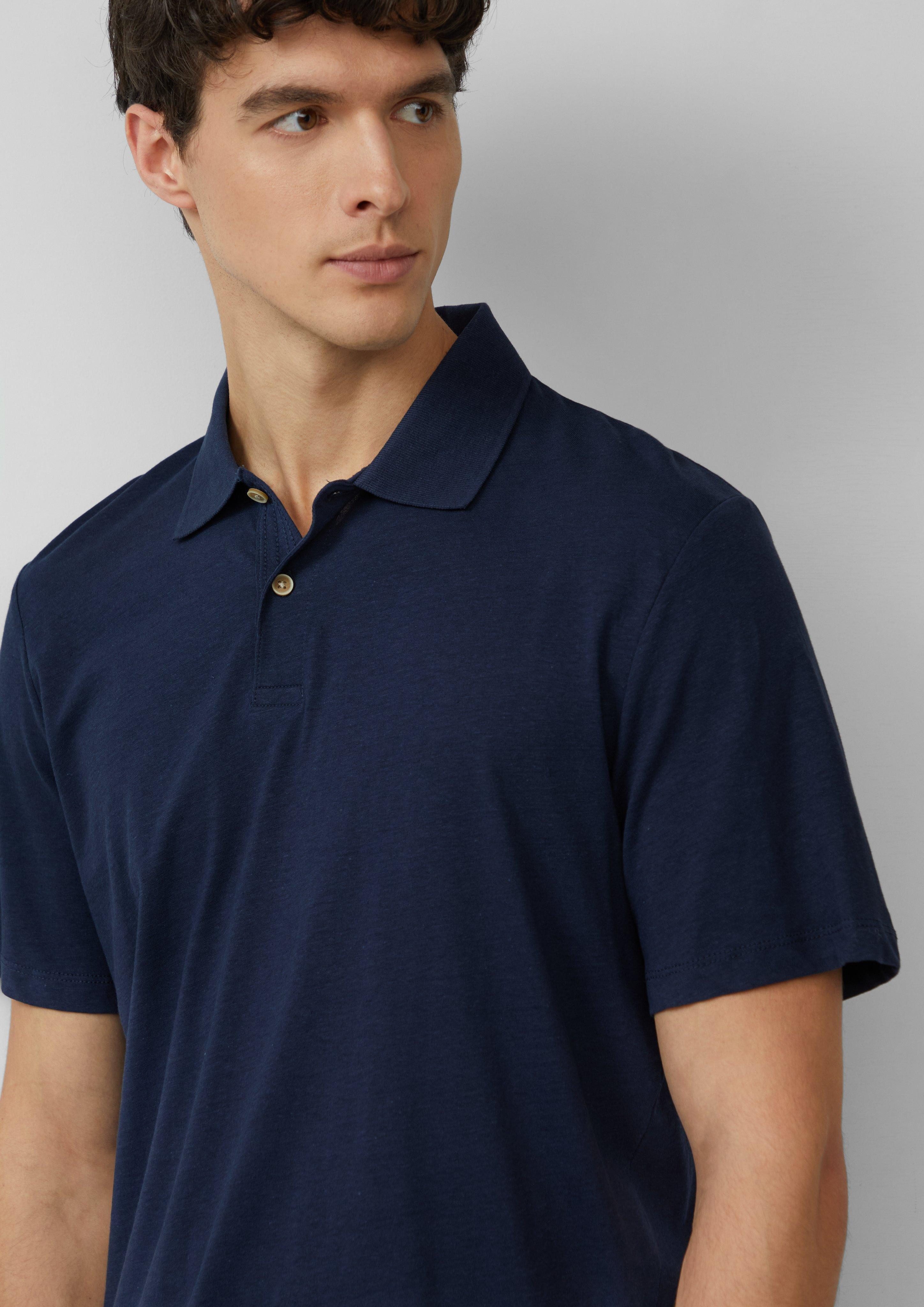 s.Oliver Kurzarmshirt Jersey-Poloshirt aus Leinenmix günstig online kaufen