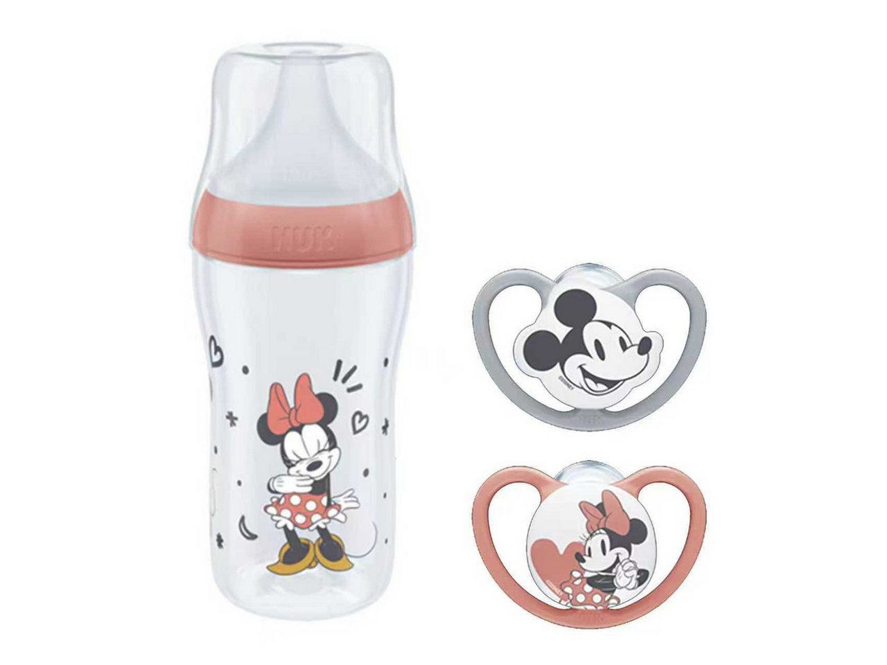NUK Babyflasche NUK Perfect Match Flasche 3M+ mit Disney Space Schnuller Vorteilset