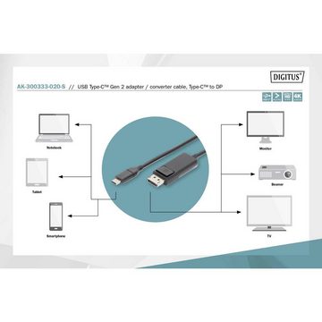Digitus USB-C®® Adapterkabel, Typ-C auf HDMI A St/St, HDMI-Kabel, Geschirmt, doppelt geschirmt