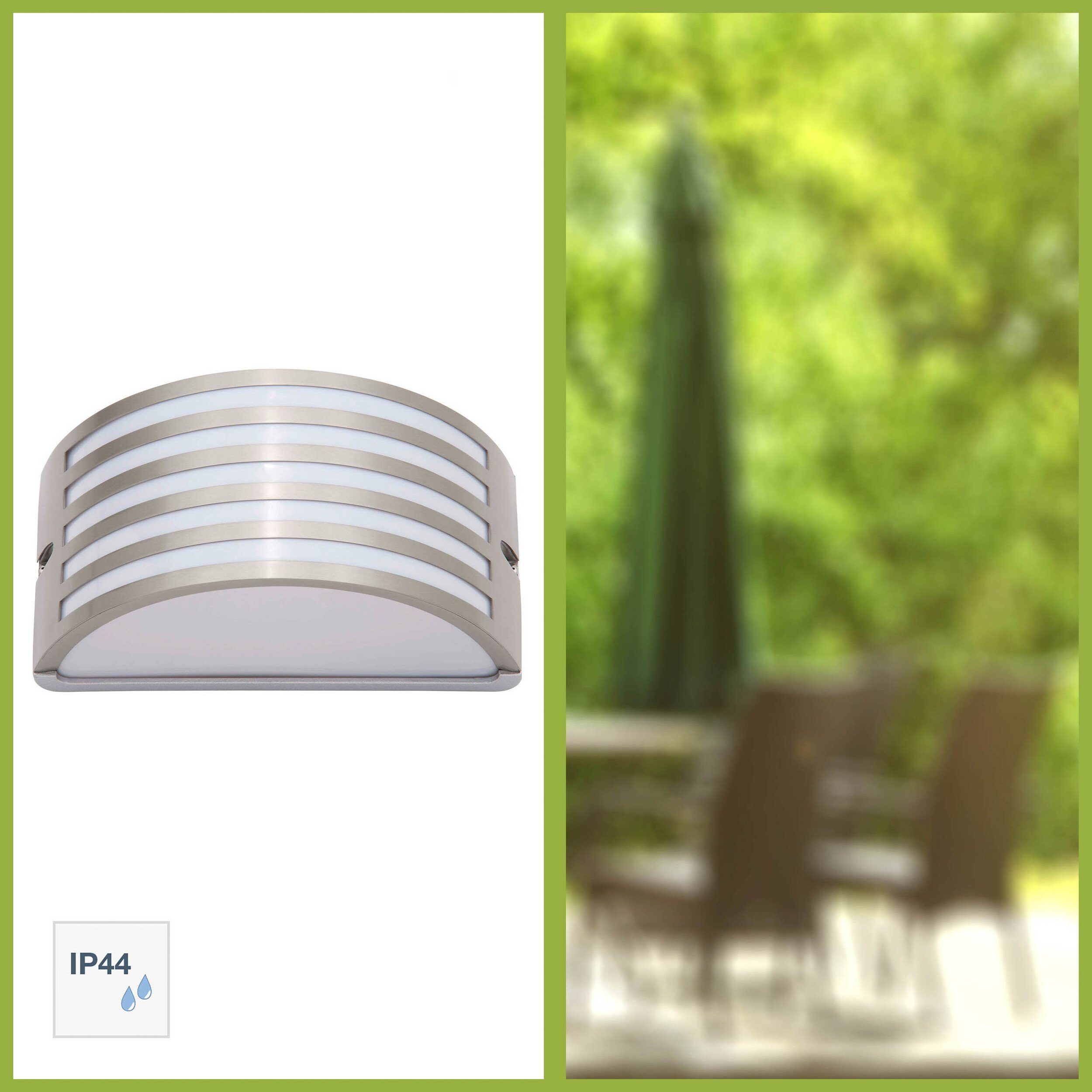 Lightbox Außen-Wandleuchte, ohne Leuchtmittel, Außen Wandlampe, 12 x 25 cm, E27, max. 60 W, IP44, Metall/Kunststoff