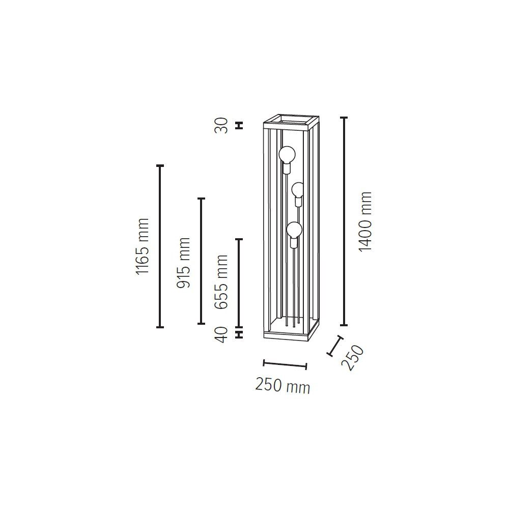 SPOT Light Stehlampe aus FSC®-Zertifikat Nachhaltig Eichenholz, ohne Leuchtmittel, Naturprodukt mit KAGO