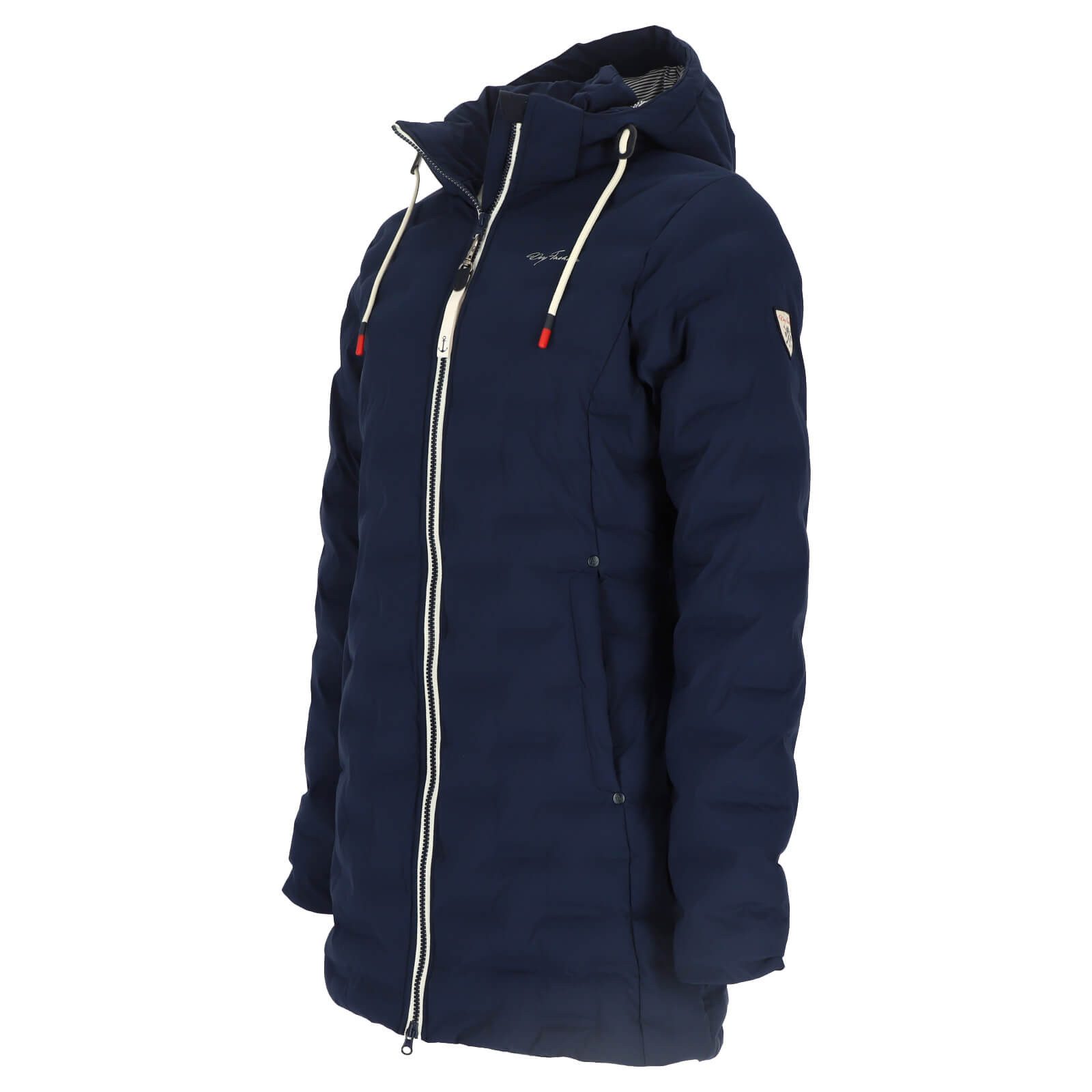 Dry Fashion Steppmantel Blavand Damen Mantel mit Steppung gefüttert - Steppjacke mit Kapuze Atmungsaktiv, 2-Wege-Reißverschluss, Kapuze abnehmbar, Tailliert