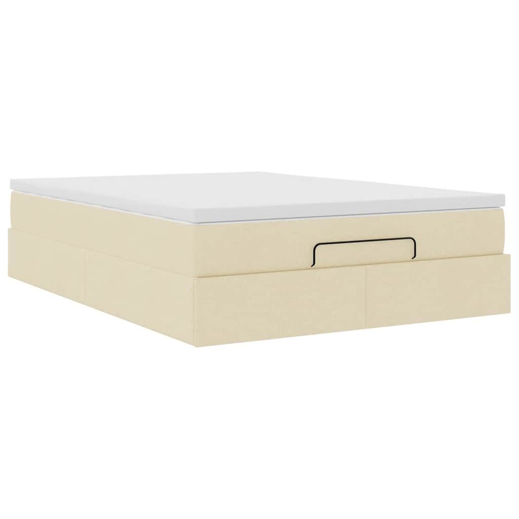 vidaXL Bett Ottoman-Bett mit Matratze Creme günstig online kaufen
