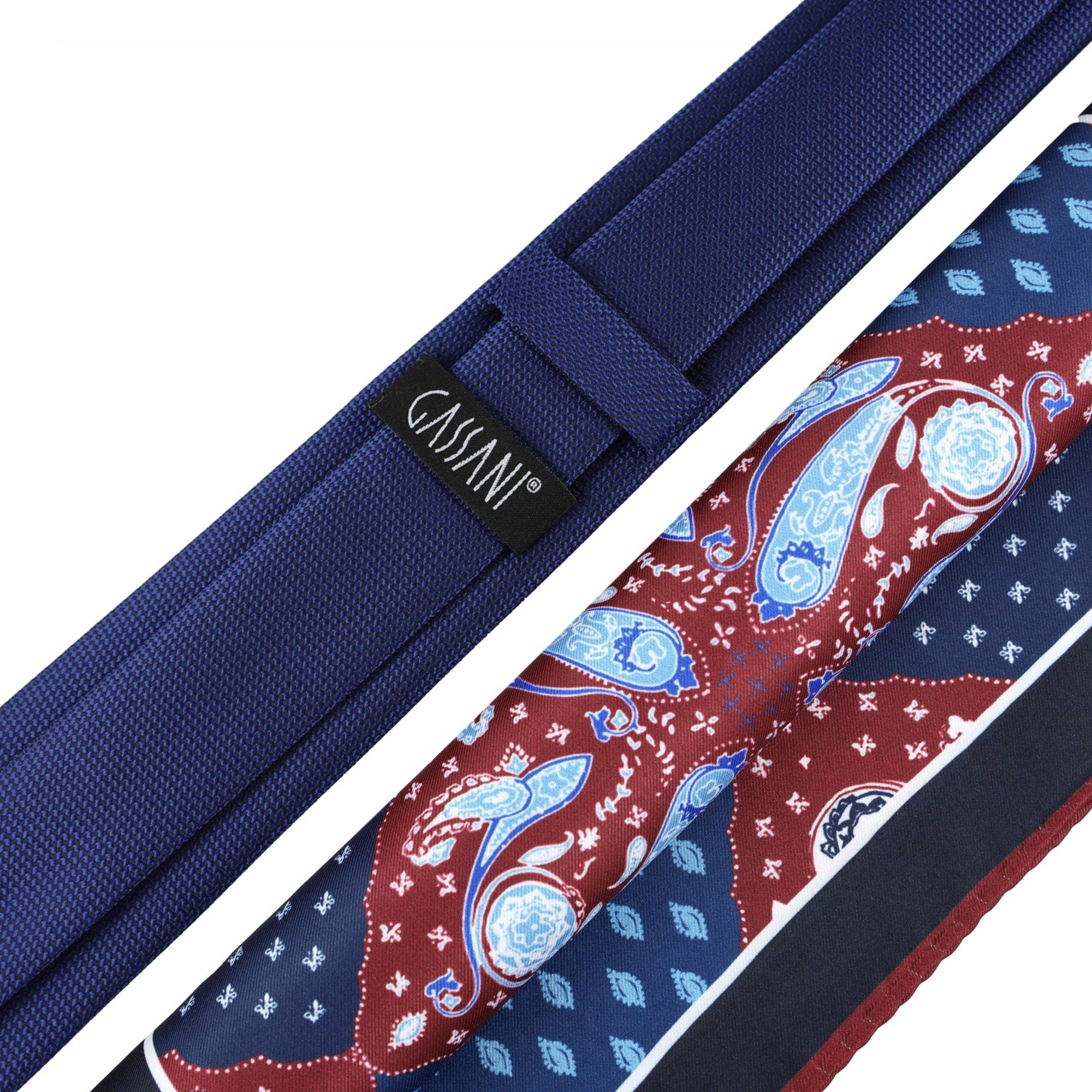 GASSANI Krawatte Herren-Krawatte Rips Fine Karo, z. Anzug Schmal Slim, Uni Seide Touch (Set, 2-St., Gepunktet, 2, Getupft, Paisley, Bunt, Geblümt, Schlips, Eins – Bild 2 von 5
