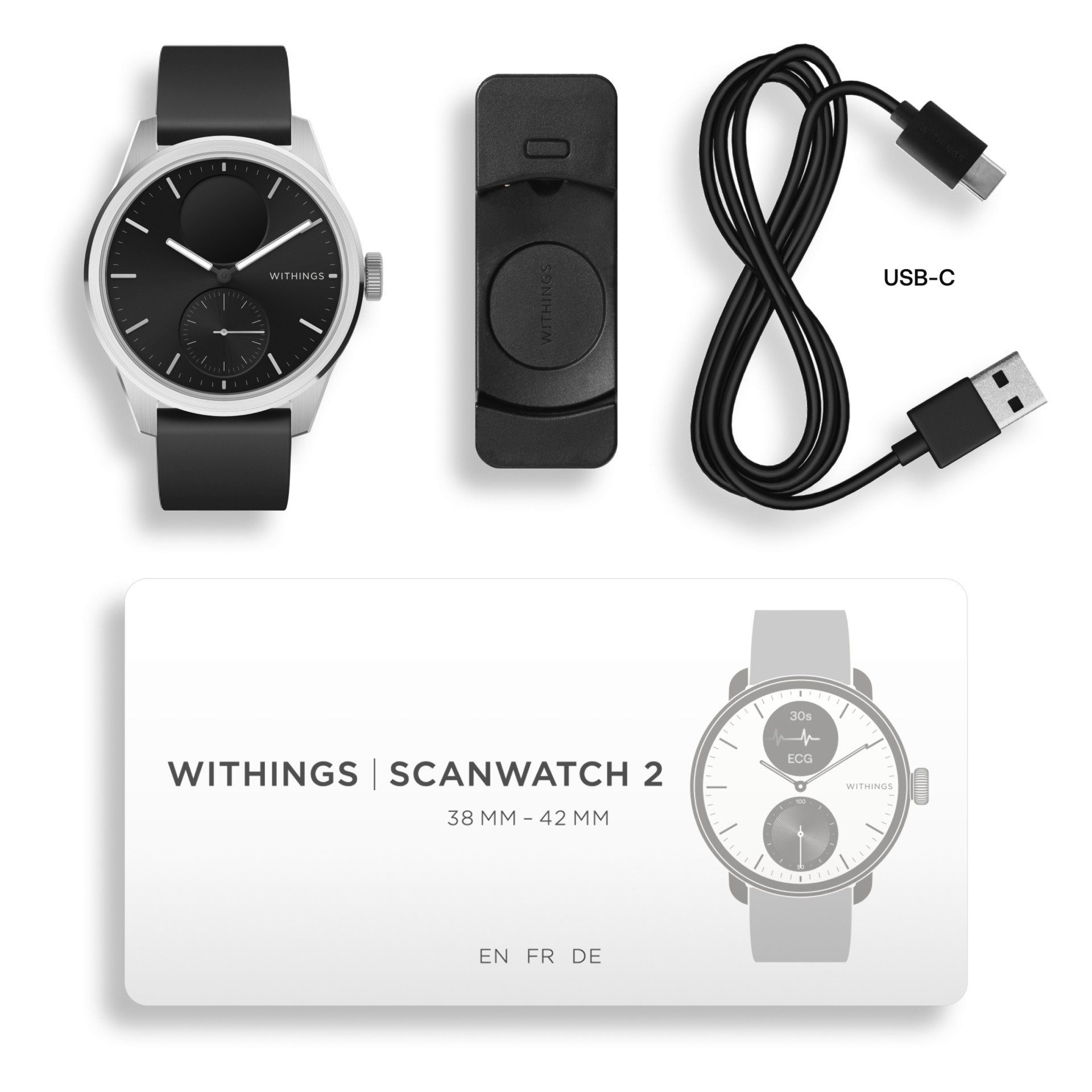Withings ScanWatch 2 (42 cm/0,63 Zoll) Smartwatch mm) (1,6