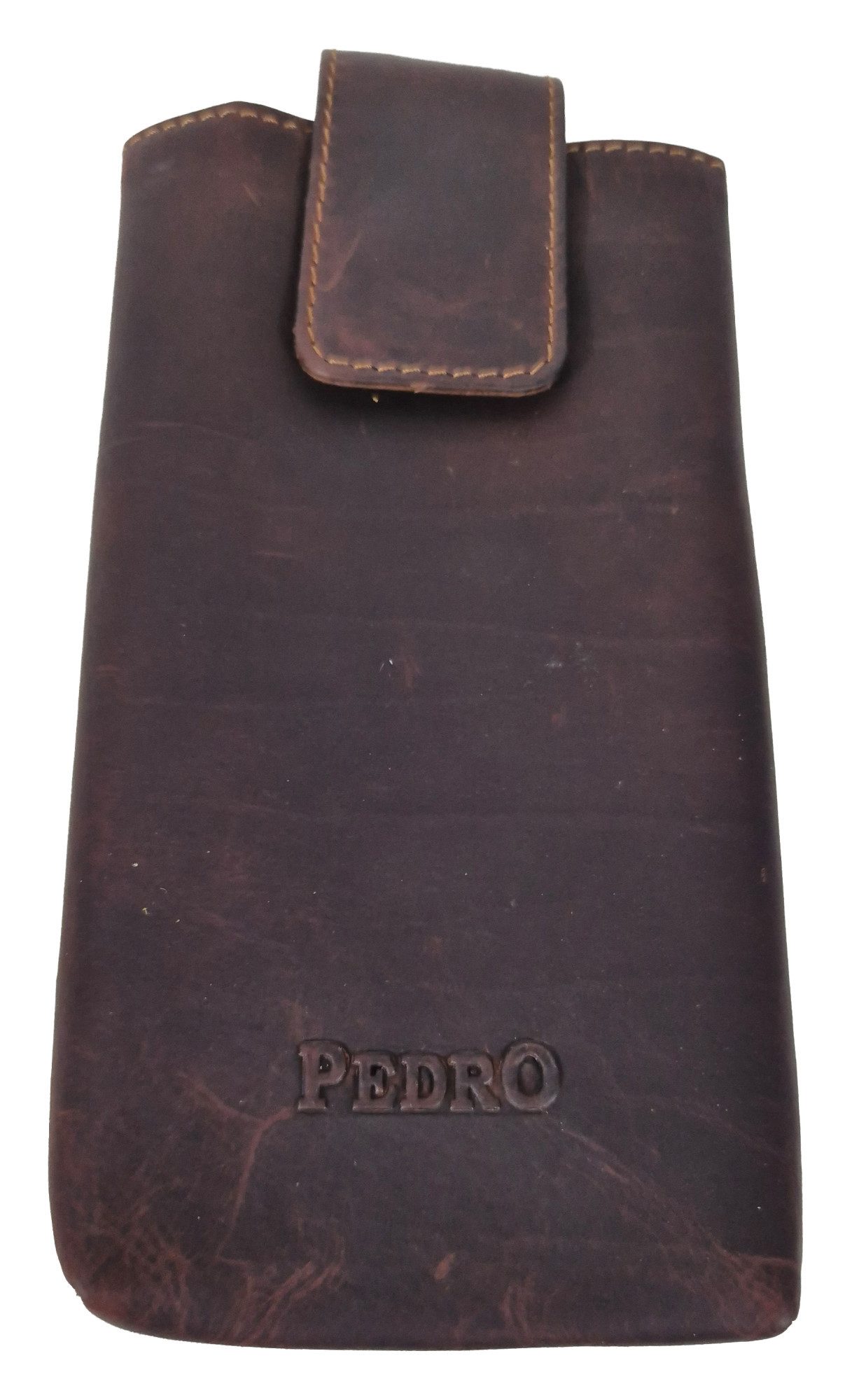 Einkaufszauber Handytasche Echt Leder Handy Smartphone Gürteltasche Rustikal, Echtes Büffelleder