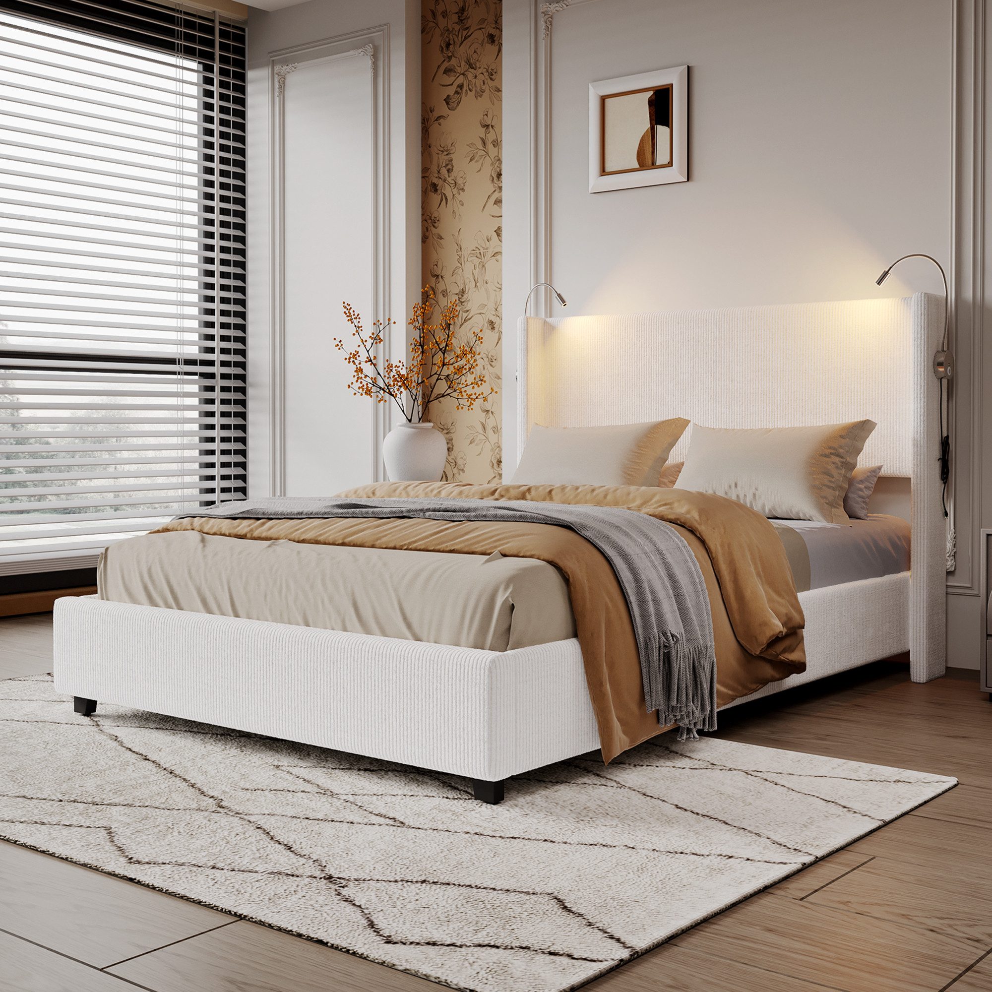 PXloue Polsterbett Doppelbett Stauraumbett 140x200 cm, günstig online kaufen