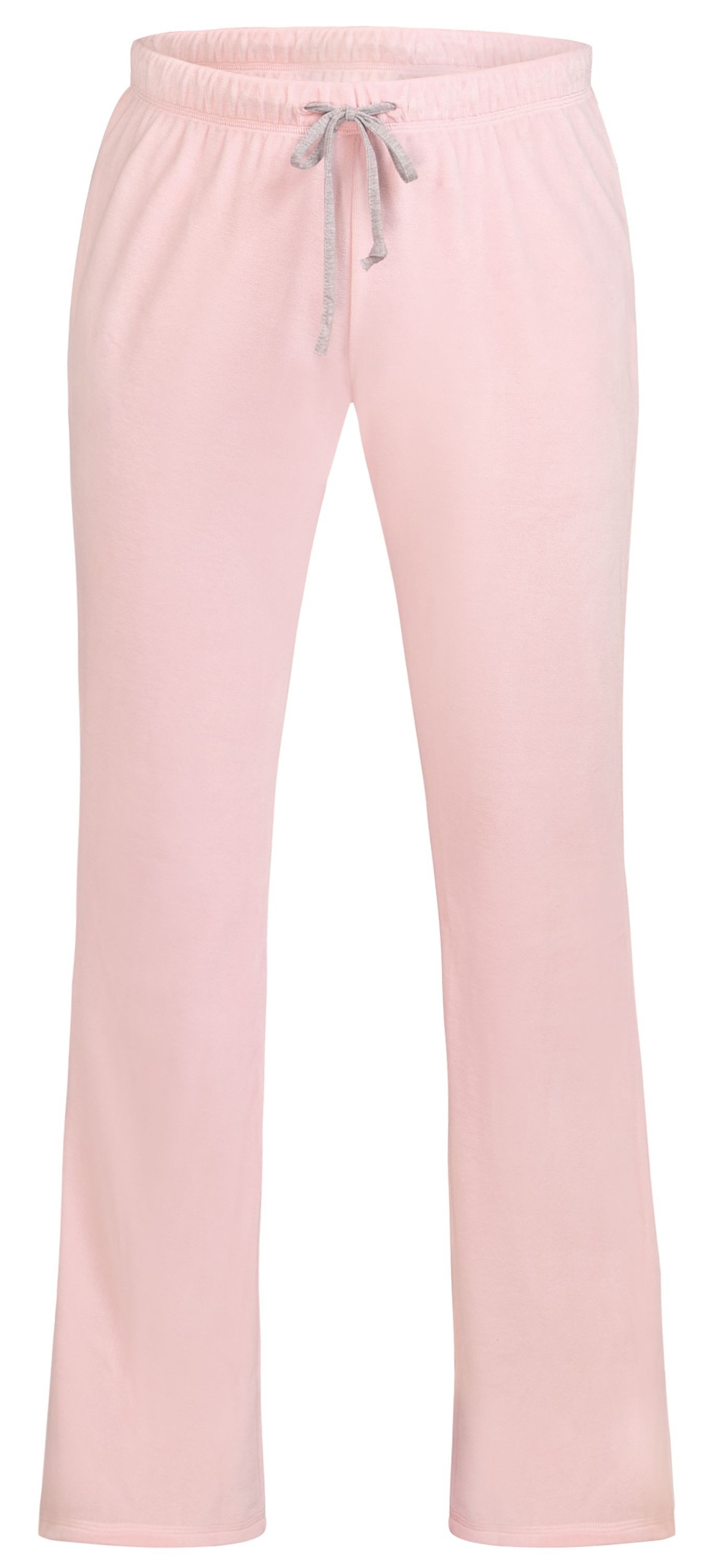 Schiesser Pyjamahose Uncover Damen Schlafanzughose Velours lang Loungehose