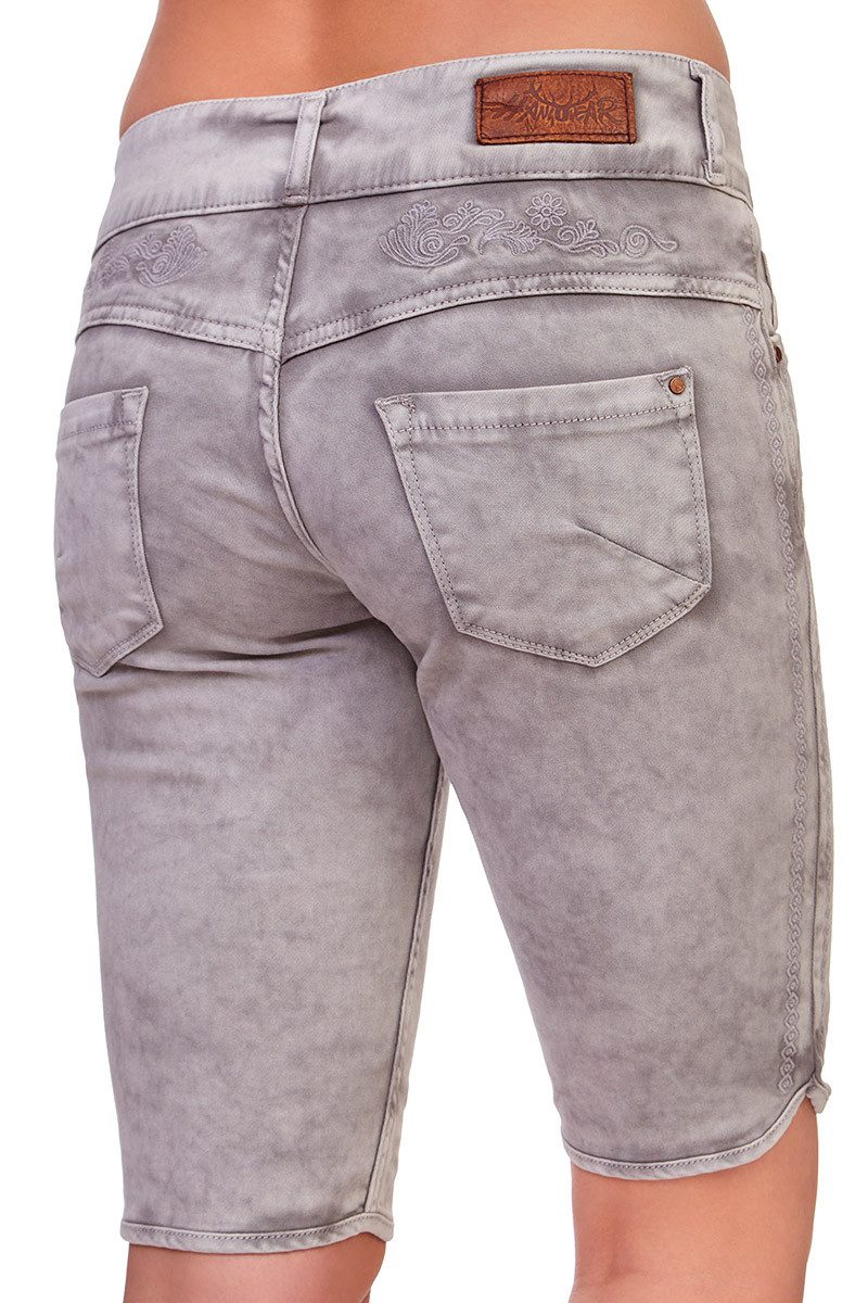 Hangowear Trachtenjeans Trachtenjeans Damen - HENDRINA BERMUDA - hellgrau, schlamm – Bild 3 von 5