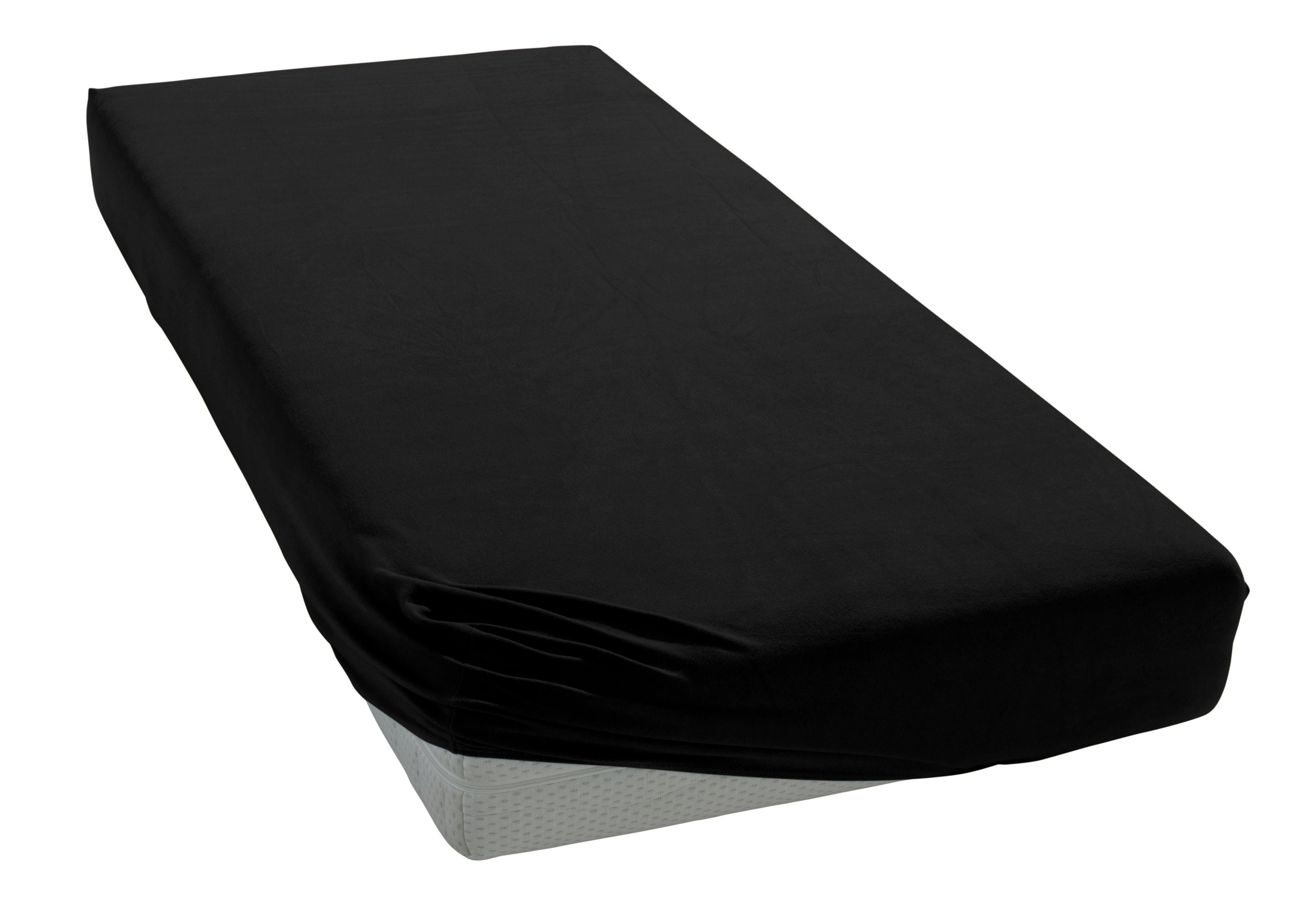 bellana, cm, Mako-Jersey (1 bis Gr. Bettlaken, 180x200 Mako-Jersey, für 25 Höhe, Gummizug: Stück), Matratzen aus 90x200, Spannbetttuch exclusiv in schwarz 140x200 Baumwolle, Spannbettlaken rundum, cm oder