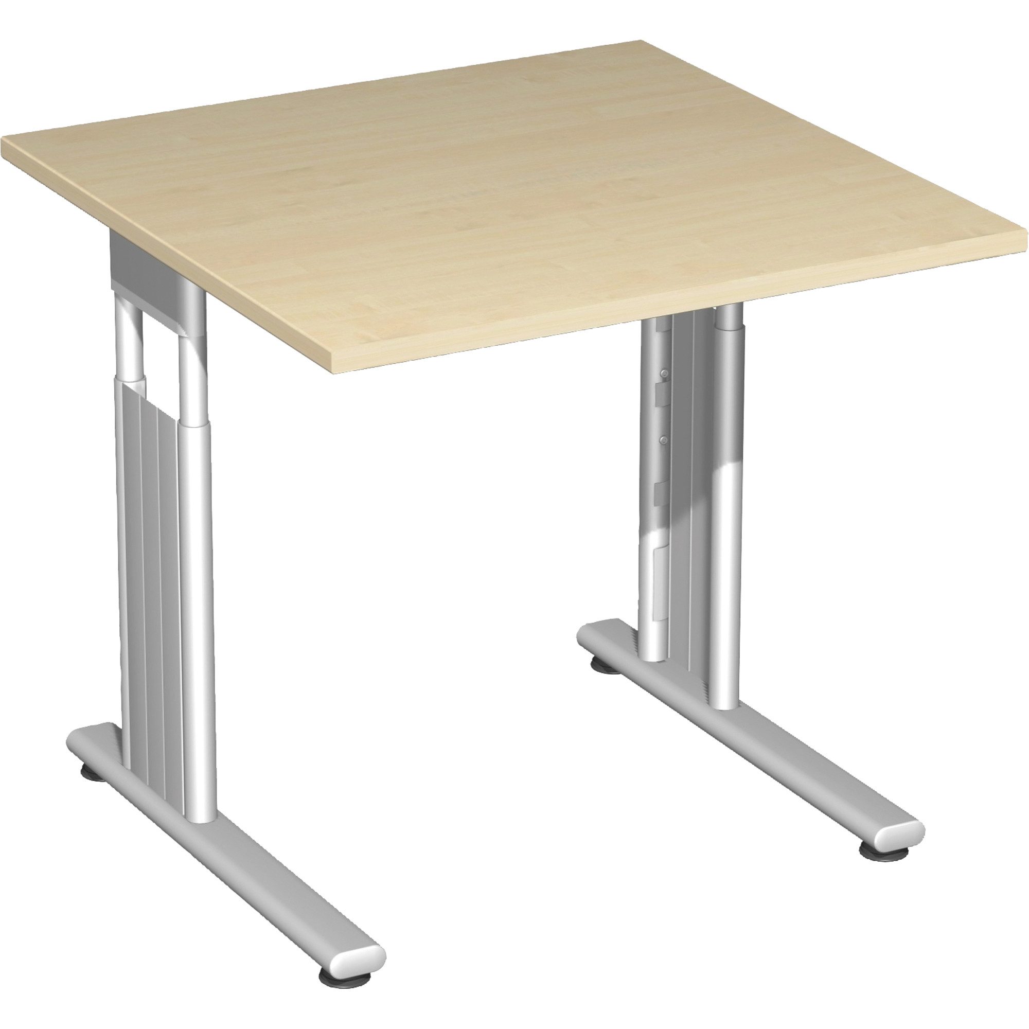 geramöbel Schreibtisch Schreibtisch Flex S-617101-AS 80x80x68-82cm ahorn/silber