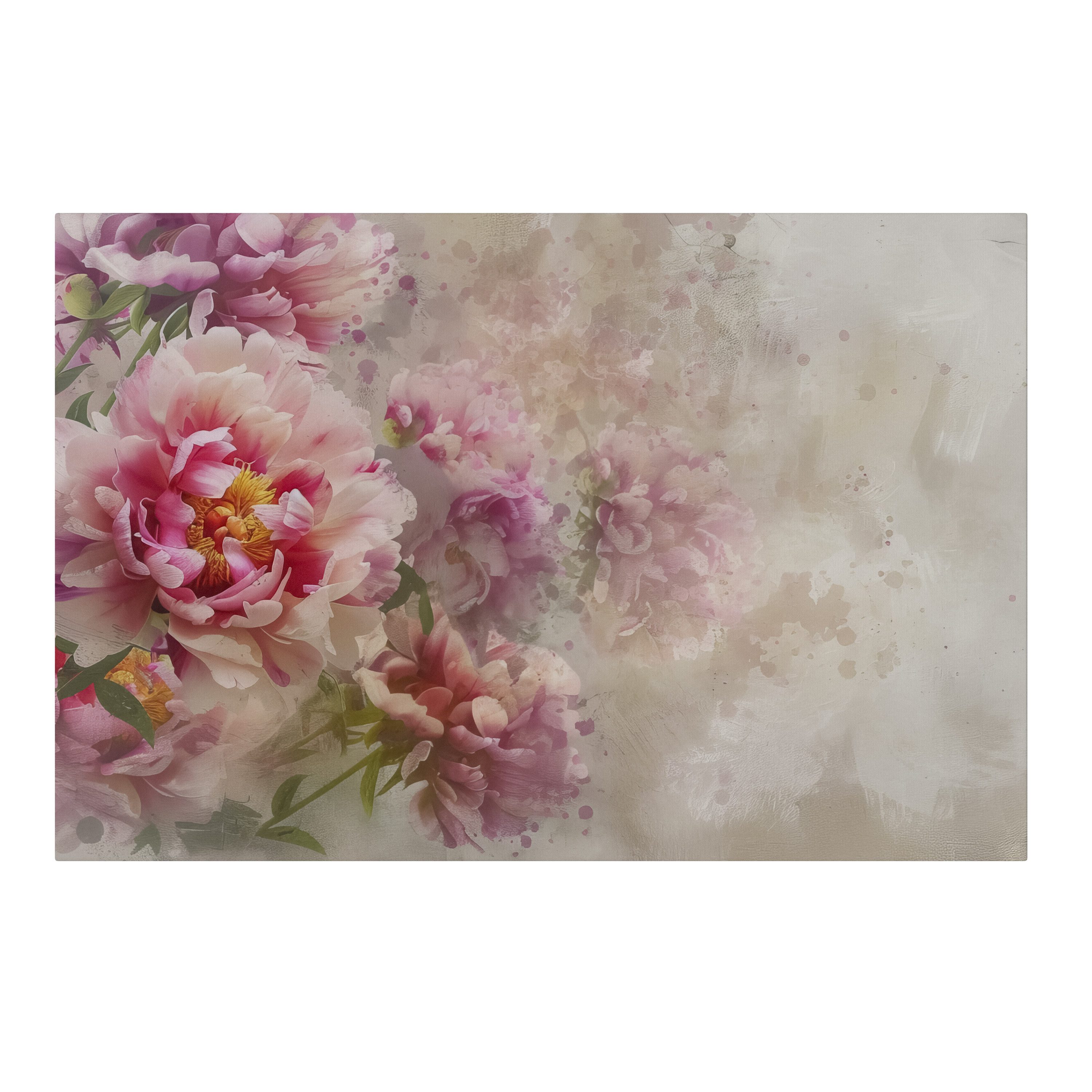 SPACEREBELS Leinwandbild PEONY WHISPER, Romantik (1 St), 3 cm Keilrahmen, Baumwollleinwand