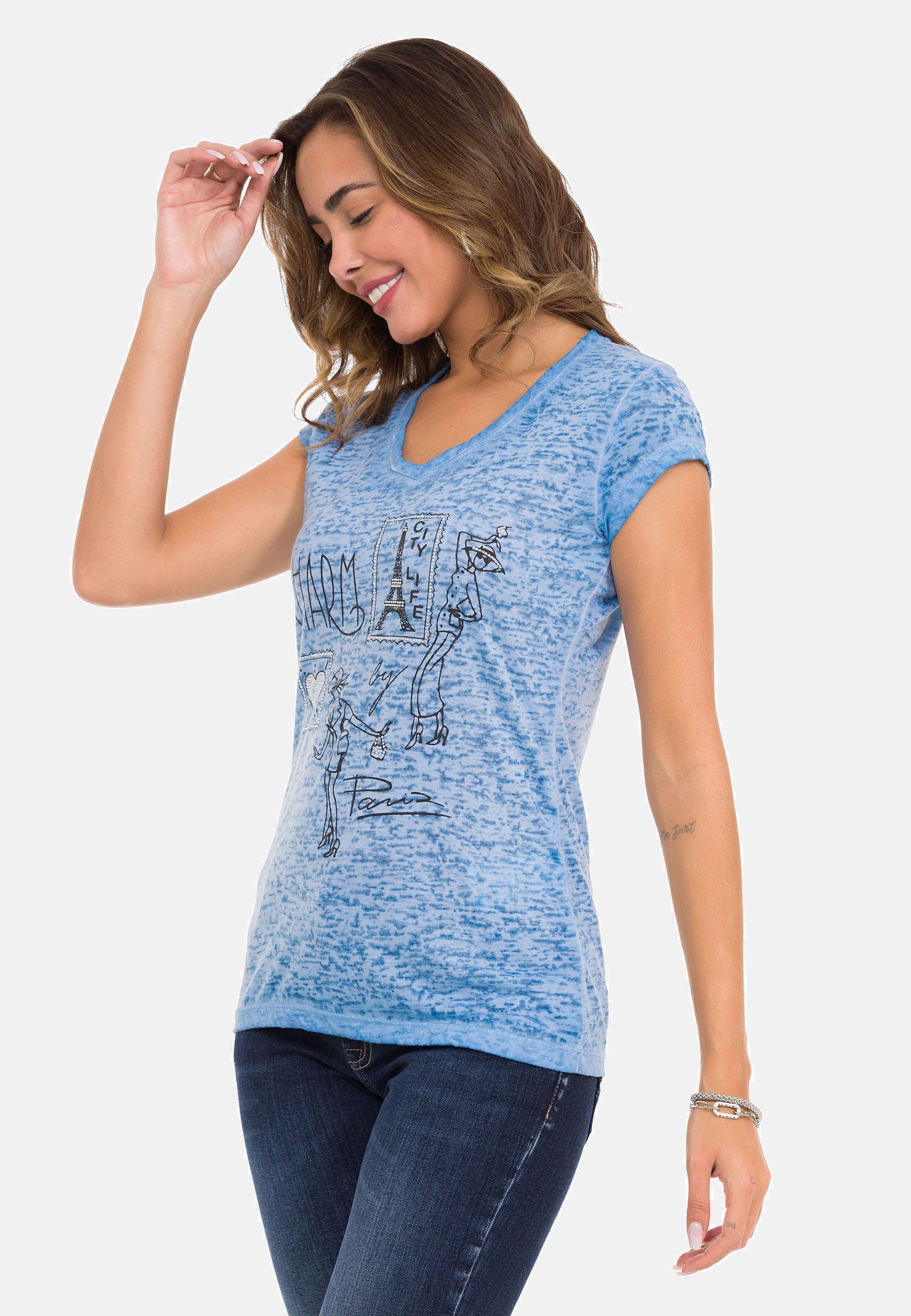 Designer-Look & tollen Cipo blau T-Shirt im Baxx