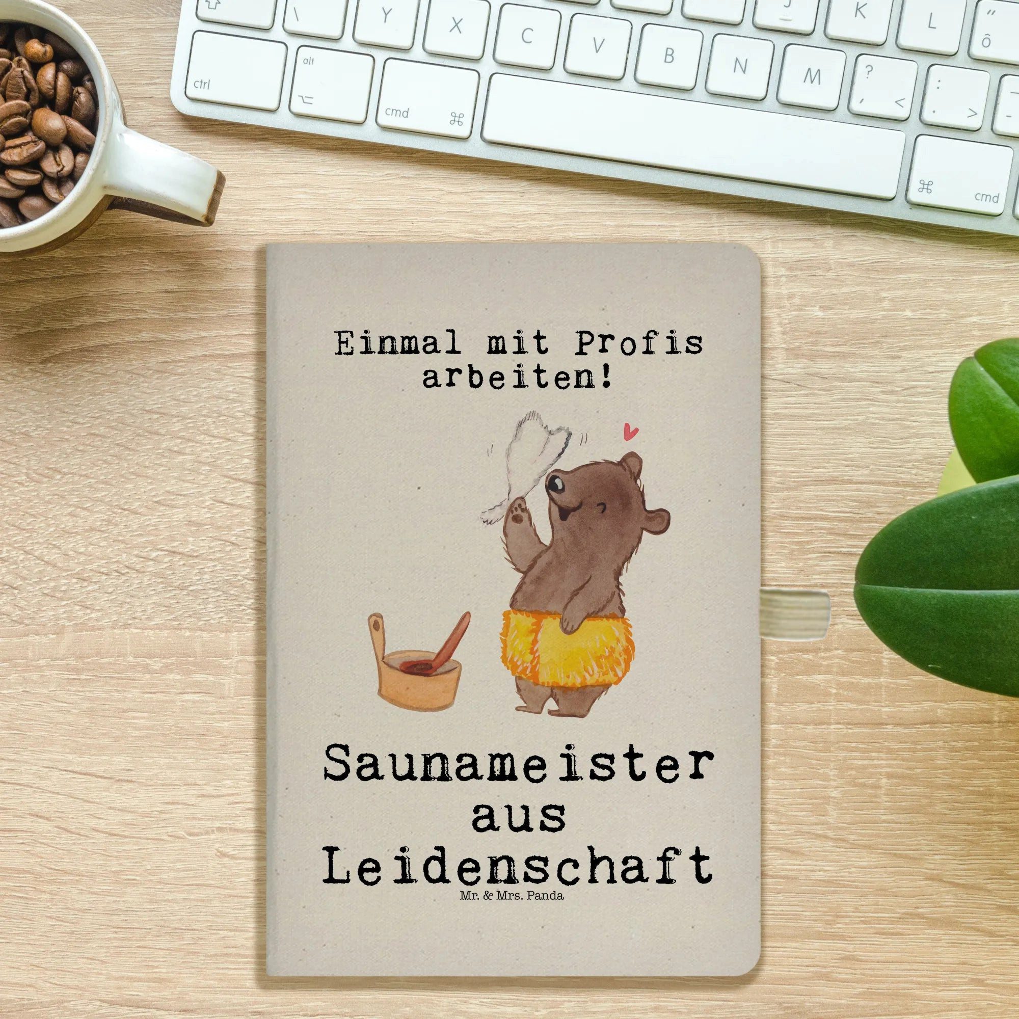 Thumbnail - Mr. & Mrs. Panda Notizbuch Saunameister Leidenschaft - Transparent - Geschenk, Jubiläum, Journal Mr. & Mrs. Panda, Hochw...
