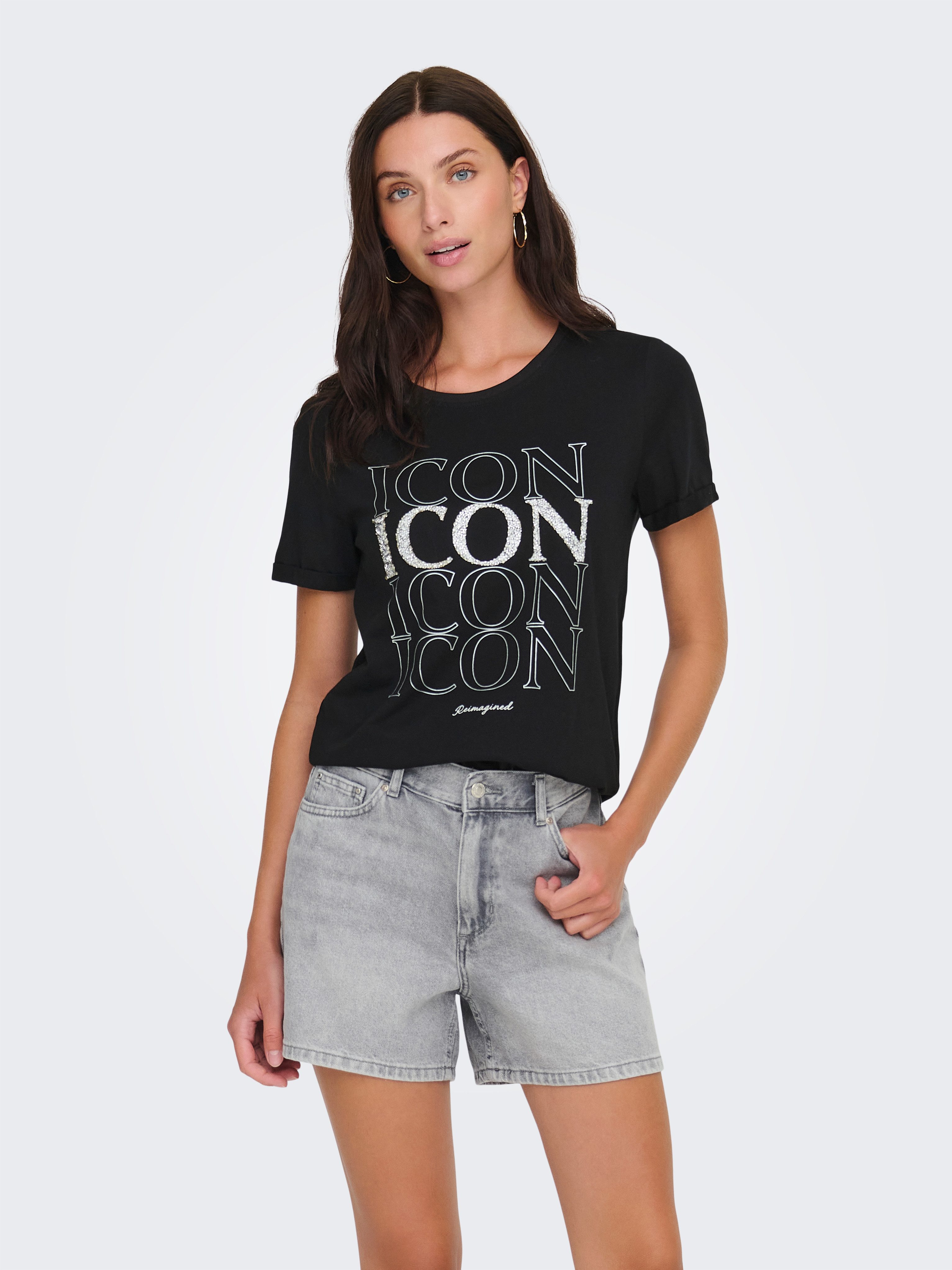 ONLY Kurzarmshirt ONLKITA LIFE LUX ICON S/S PRINT TOP JRS günstig online kaufen