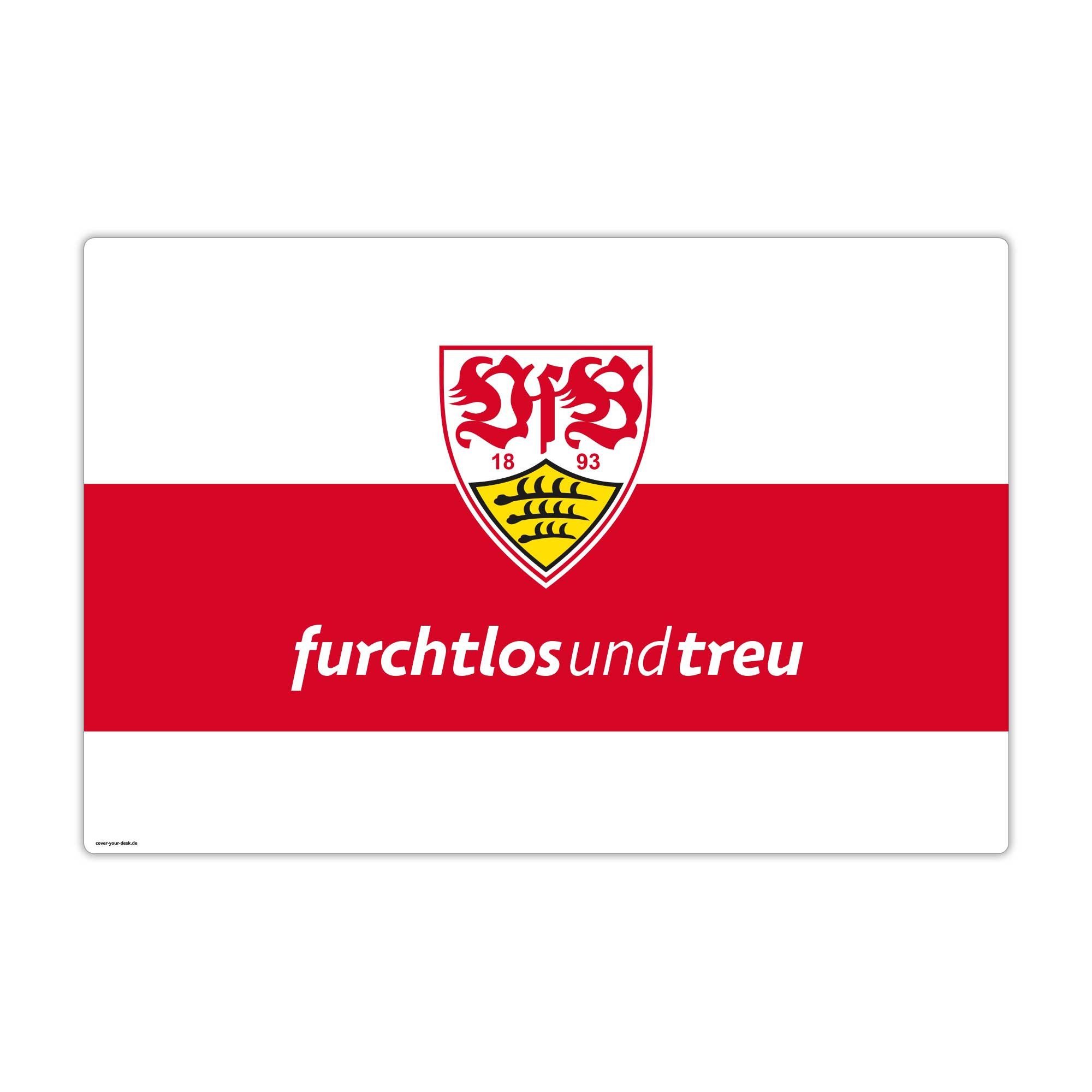 cover-your-desk.de Schreibtischunterlage VfB Stuttgart – furchtlos und treu, Vinyl 60×40 cm, Made in Germany, (1 tlg)