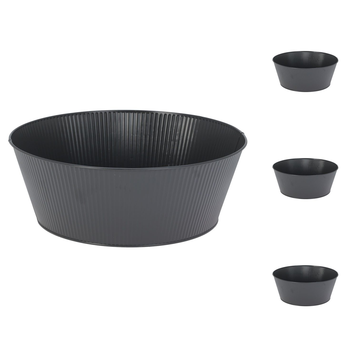 Mojawo Blumenkasten 4 Stk. Blumentopf Pflanzgefäß Balkontopf Pflanztopf verzinkt Ø22xH10cm