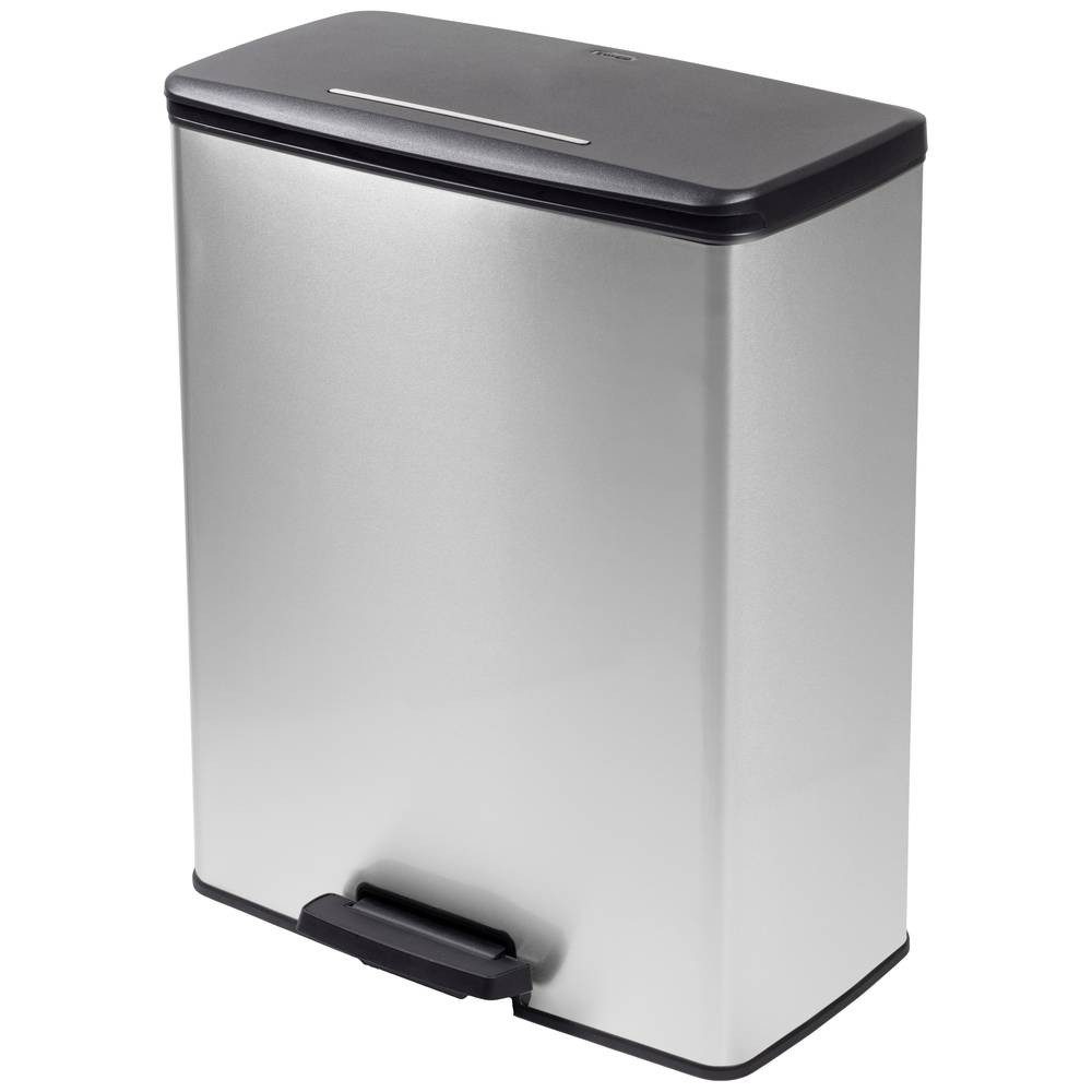 Curver Mülleimer DECO Bin SLIM mit Pedal, metallic 254610