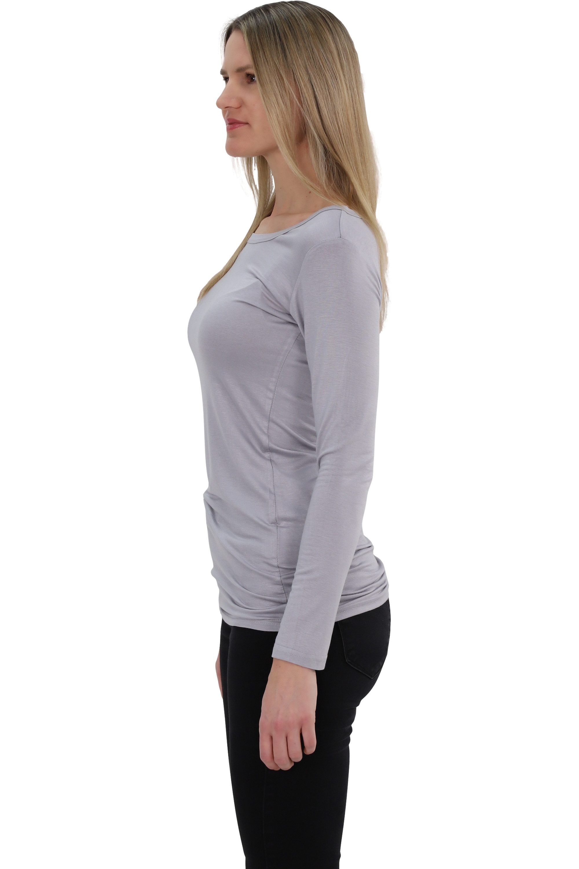 Muse Rundhalsshirt Basic Langarm Longshirt Skinny günstig online kaufen