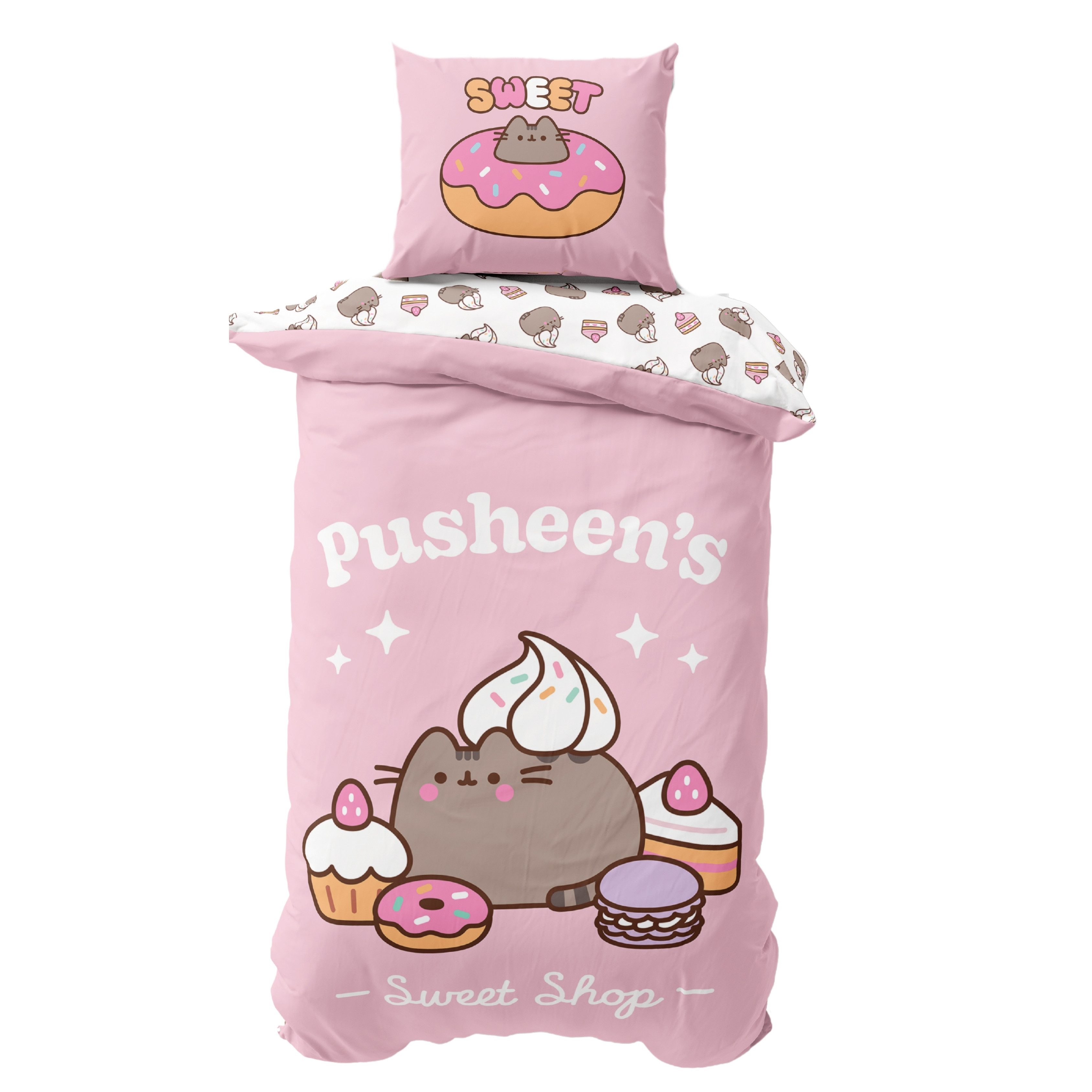 MTOnlinehandel Bettwäsche Pusheen Katze in 135x200 + 80x80 cm, Kawaii, Mikr günstig online kaufen