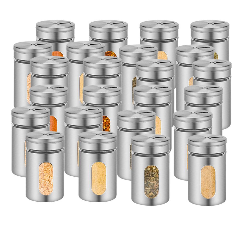 Clanmacy Gewürzständer 12/24er Gewürzglas Set, Glas mit Sichtfenster & 3 -g günstig online kaufen