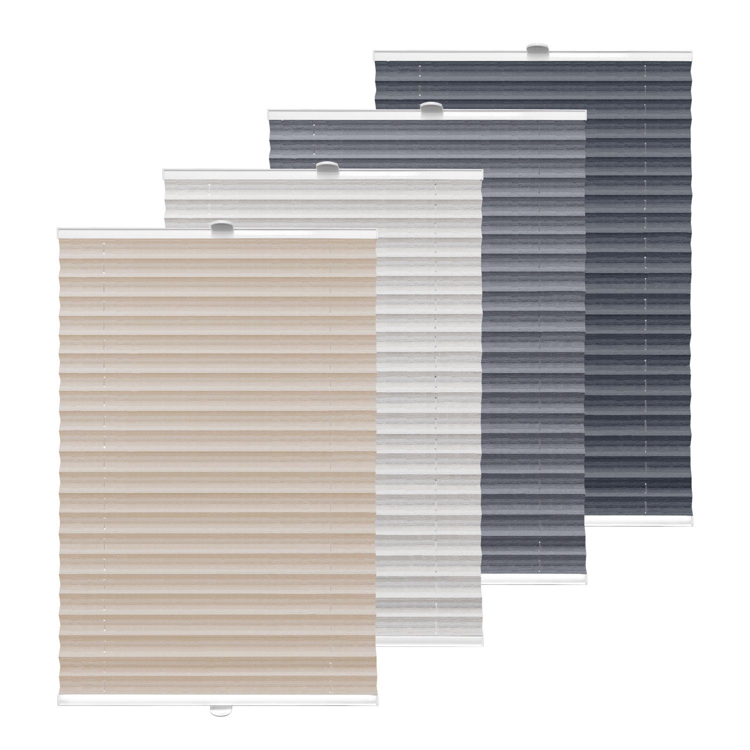 Rikmani Plissee Klemmfix, ohne Bohren NATURAL, Klemm- oder Schraubmontage, Klemmfix, ohne Bohren, Sonnenschutz