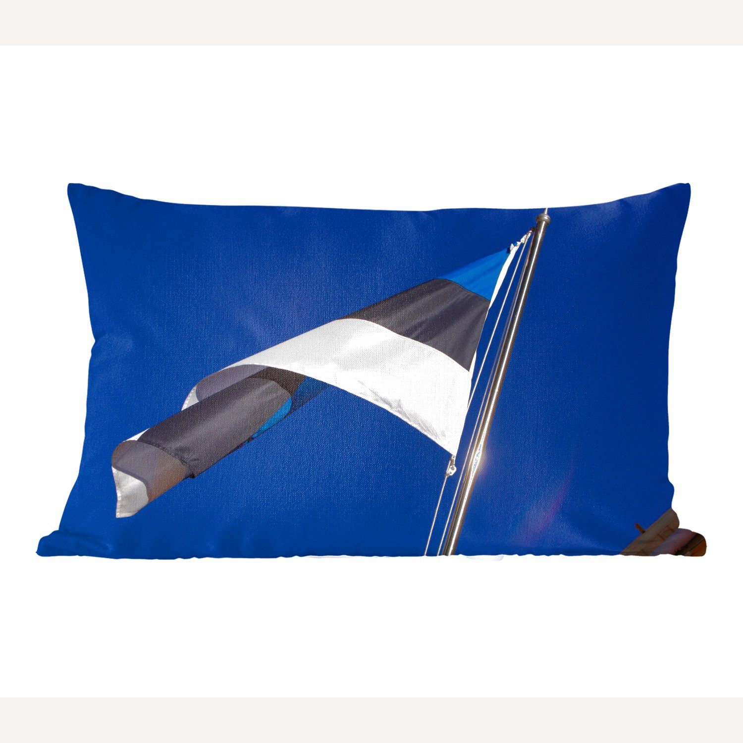 MuchoWow Dekokissen Die Flagge Estlands weht Dekokissen am Füllung, Himmel, Wohzimmer mit Schlafzimmer Zierkissen, Dekoration, blauen