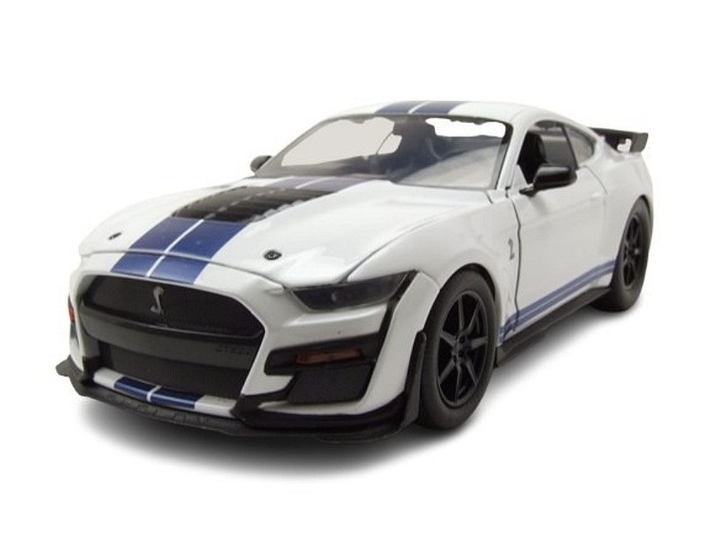 JADA Modellauto Ford Shelby Mustang GT500 2020 weiß blau, Maßstab 1:24