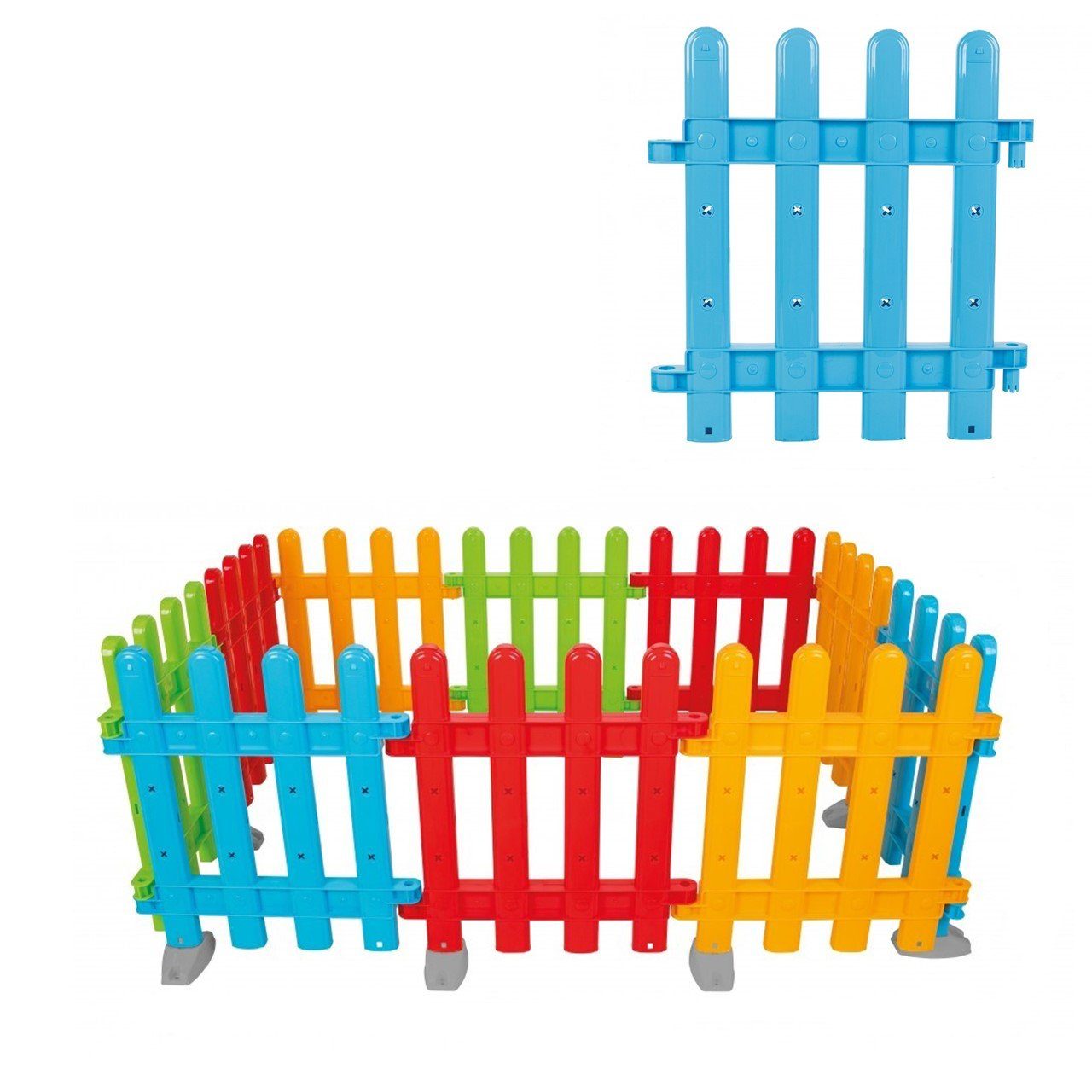 Pilsan Bällebad Kunststoff Spielzaun Multi, 06226 Laufgitter, 10 Elemente á 51 x 4 x 54 cm