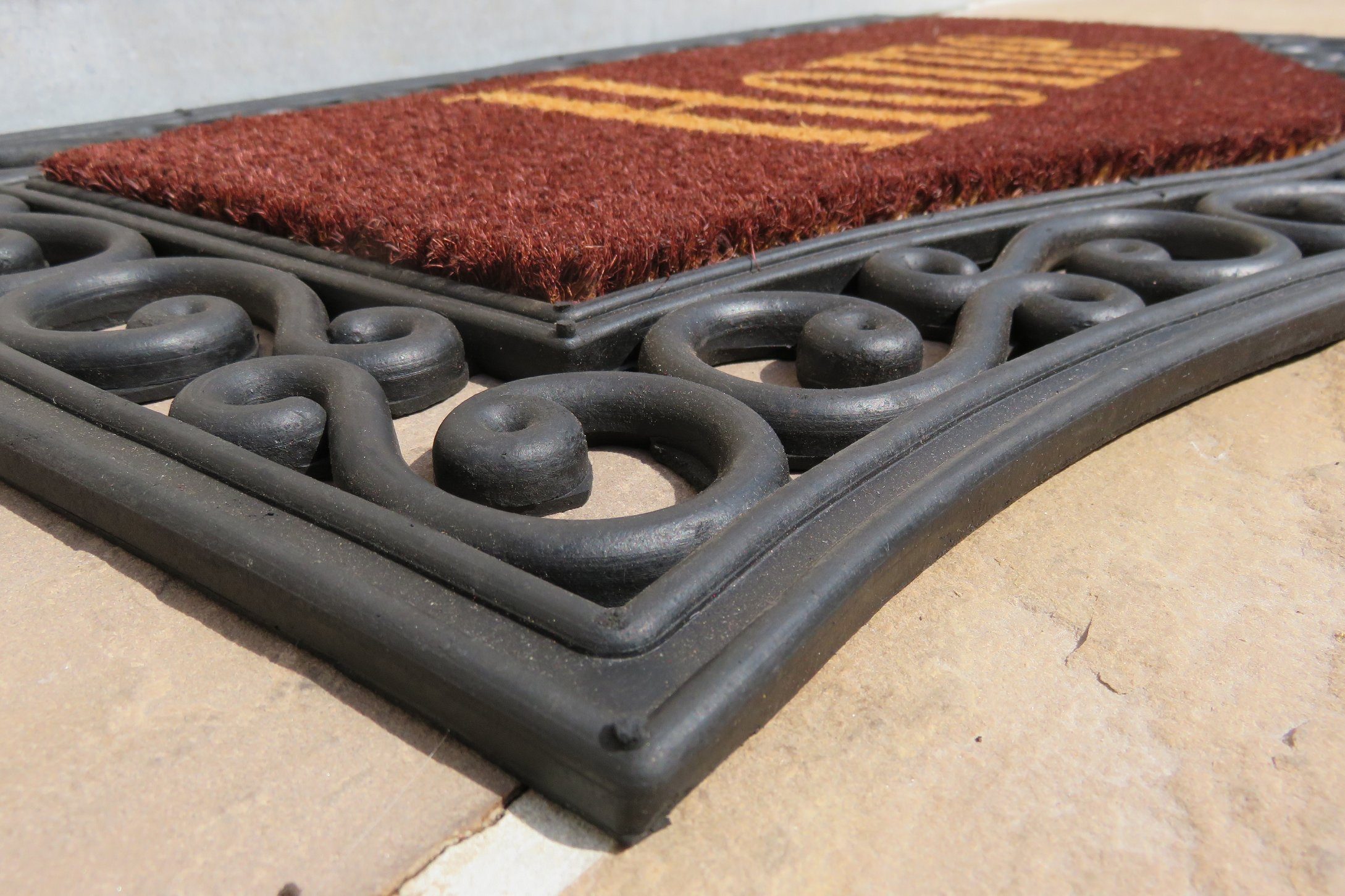 oKu-Tex Fußmatte Rialto Kokosmatte Home Halbrund, rot, Türvorleger Kokos, I günstig online kaufen