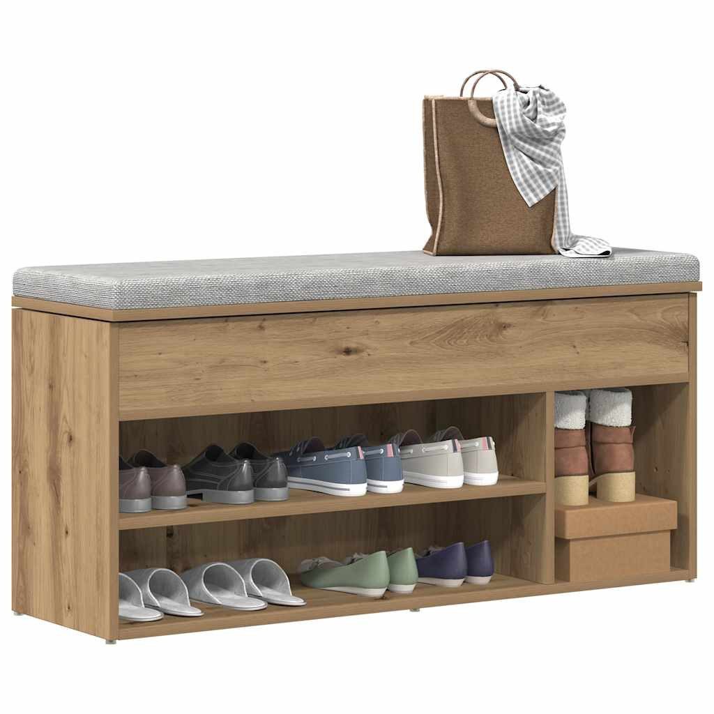 vidaXL Schuhschrank Schuhbank Artisan-Eiche 102x30,5x45 cm Holzwerkstoff