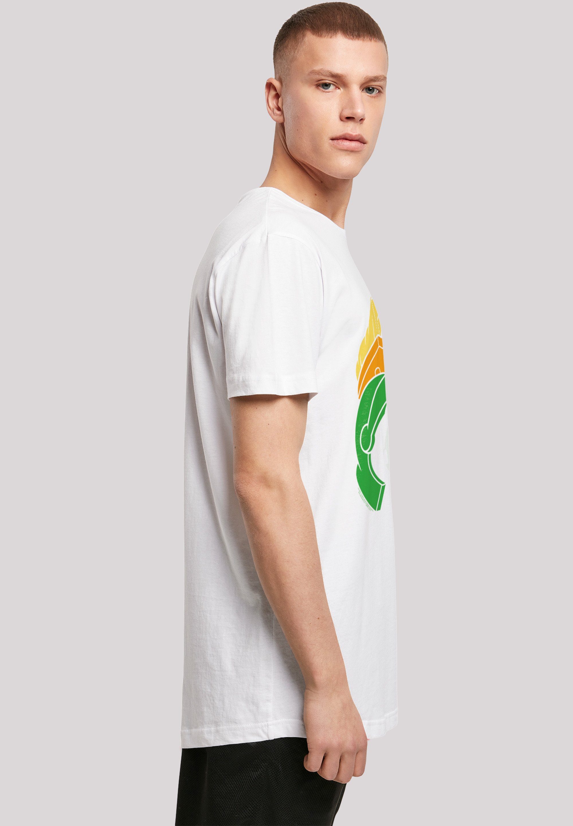 Marvin Shaped Long white Kurzarmshirt (1-tlg) Tee Martian with The Herren Face F4NT4STIC
