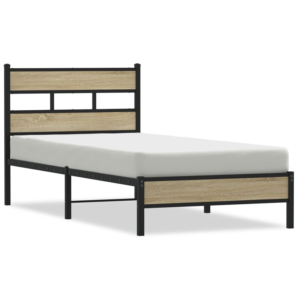 vidaXL Bett Bettgestell ohne Matratze Sonoma-Eiche günstig online kaufen