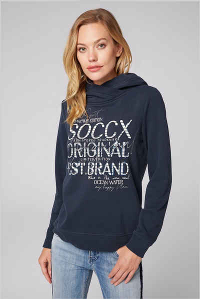 SOCCX Kapuzensweatshirt mit Pailletten-Schriftzug