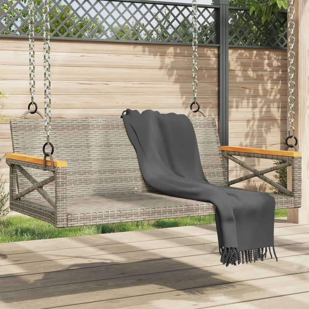 Gartenbank Hängebank Grau 109x62x40 cm Poly Rattan
