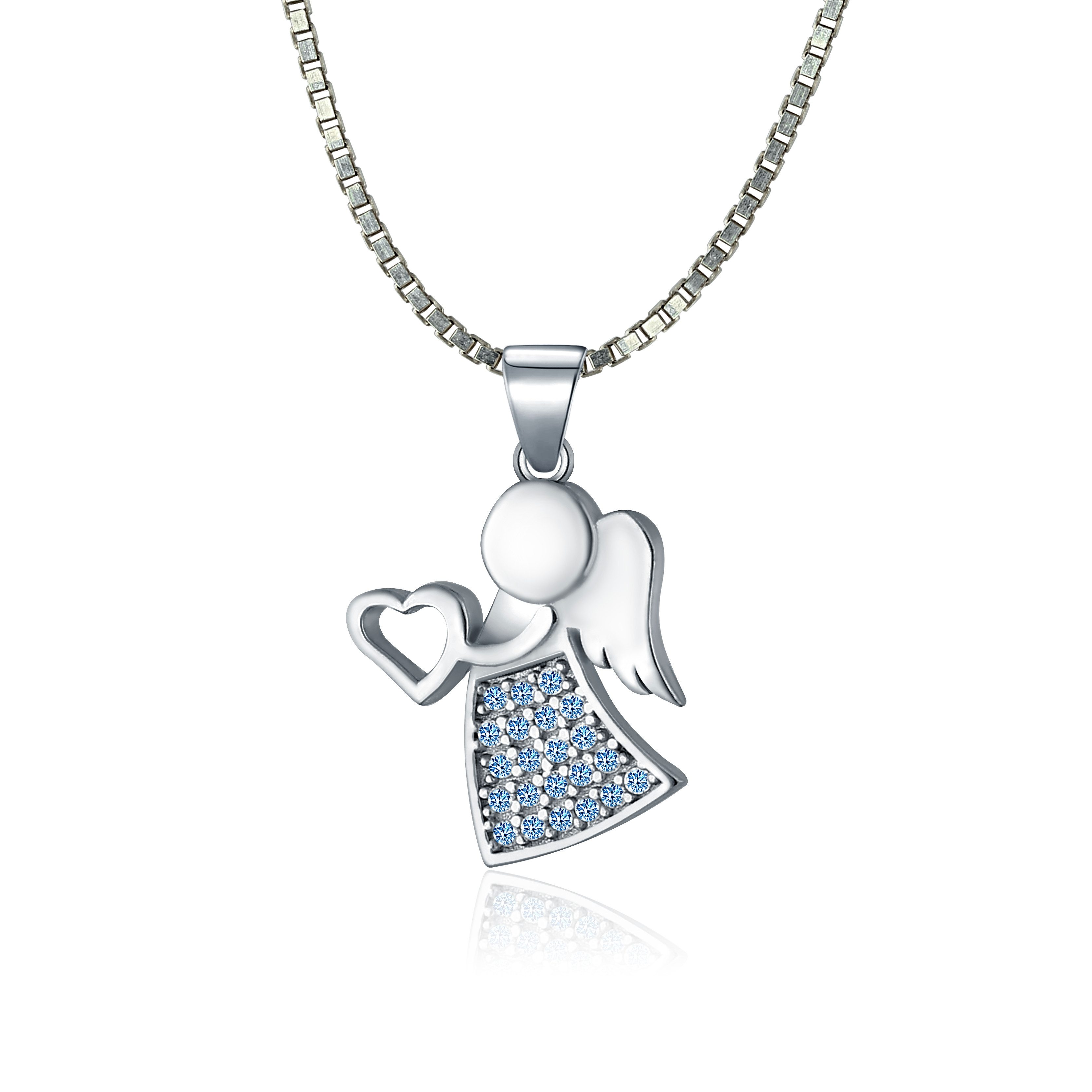 NAHLE Kette mit Anhänger Silberkette 925 Engel Silber Schutzengel, 925 Silb günstig online kaufen